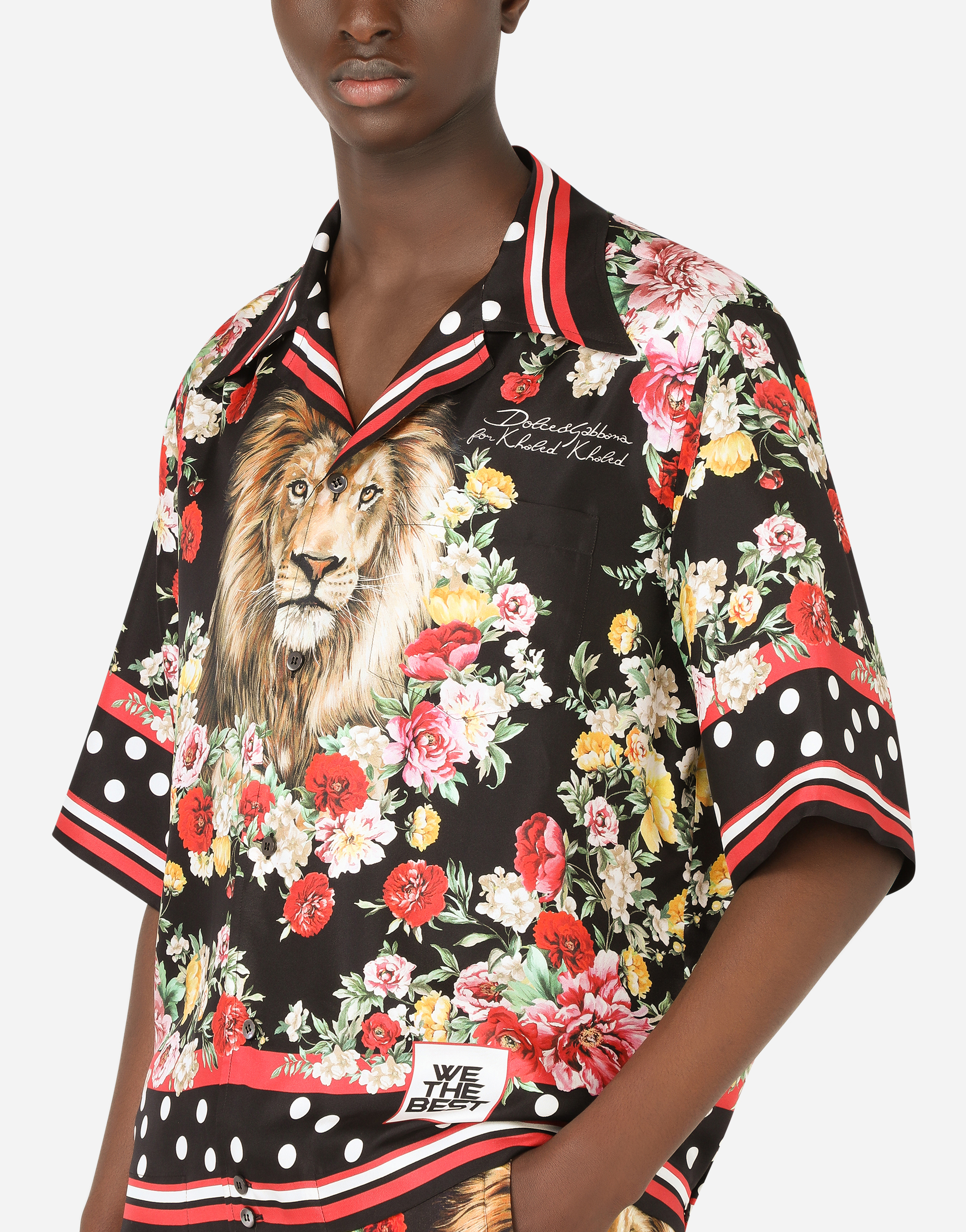 Men's Shirts | Dolce&Gabbana - Silk hawaiian shirt with lion mix print