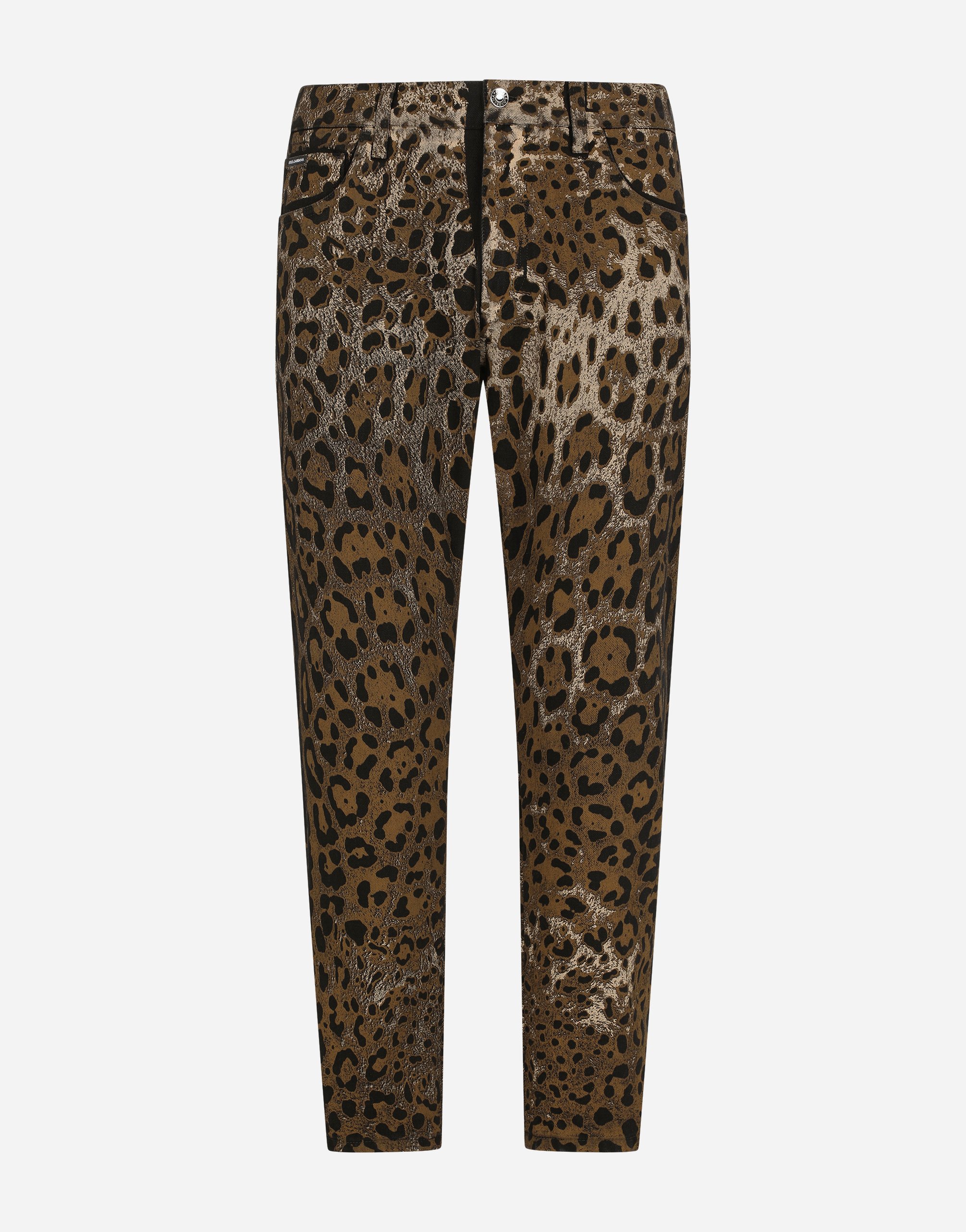 Loose jeans with DG leopard print in Multicolor