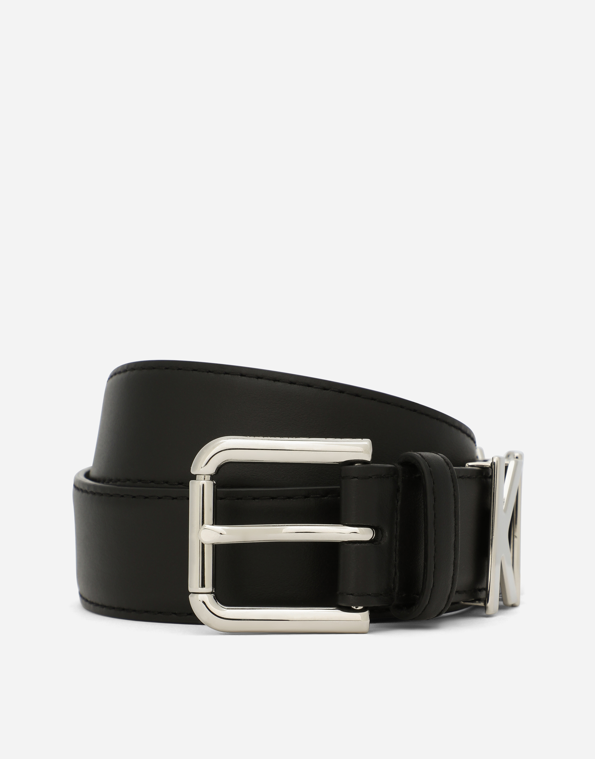 Dolce & Gabbana Calfskin Belt With Lettering In Multicolor