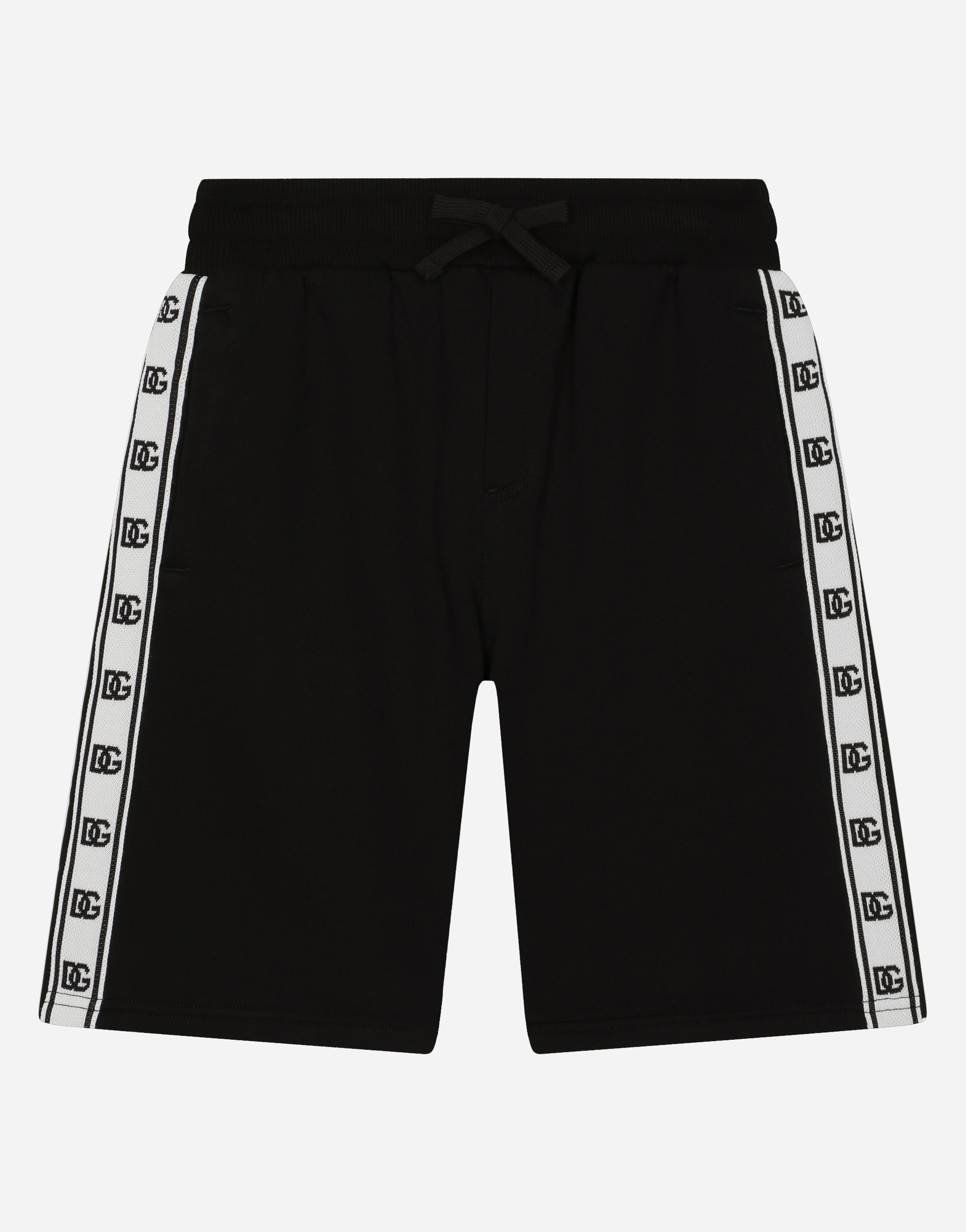Jersey jogging shorts with DG logo band in Black