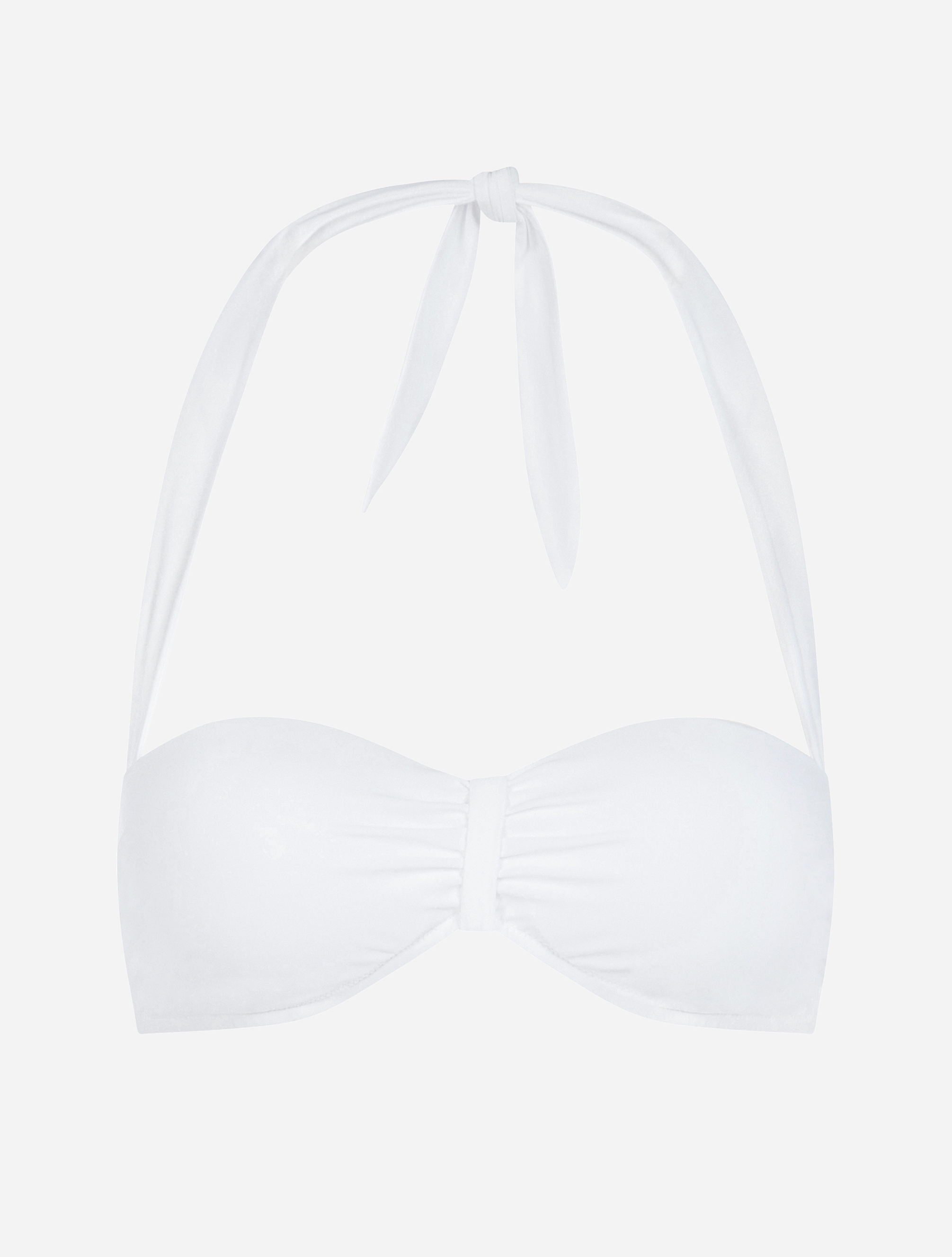 Padded bandeau bikini top in White