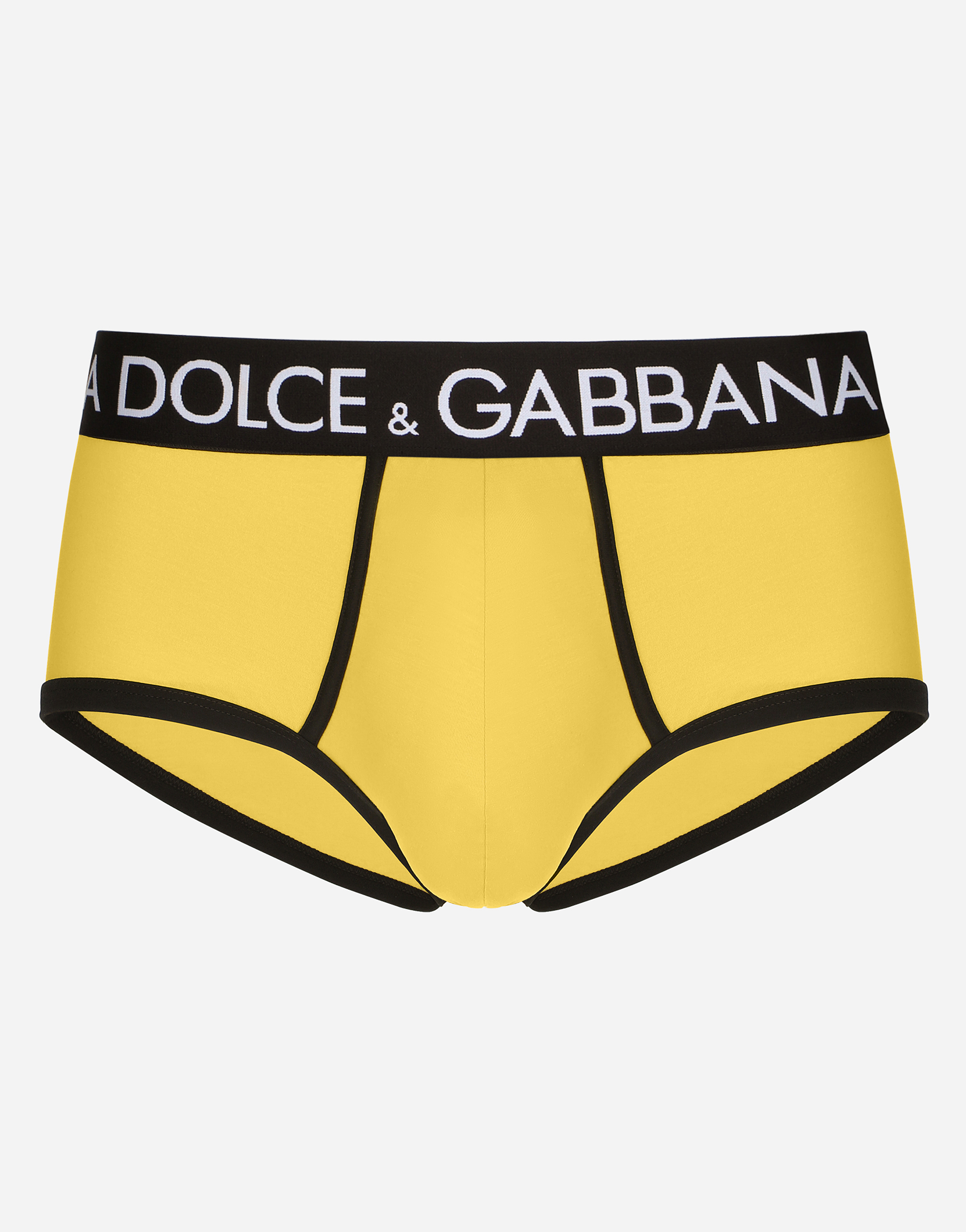 High-rise two-way stretch jersey Brando briefs in Yellow