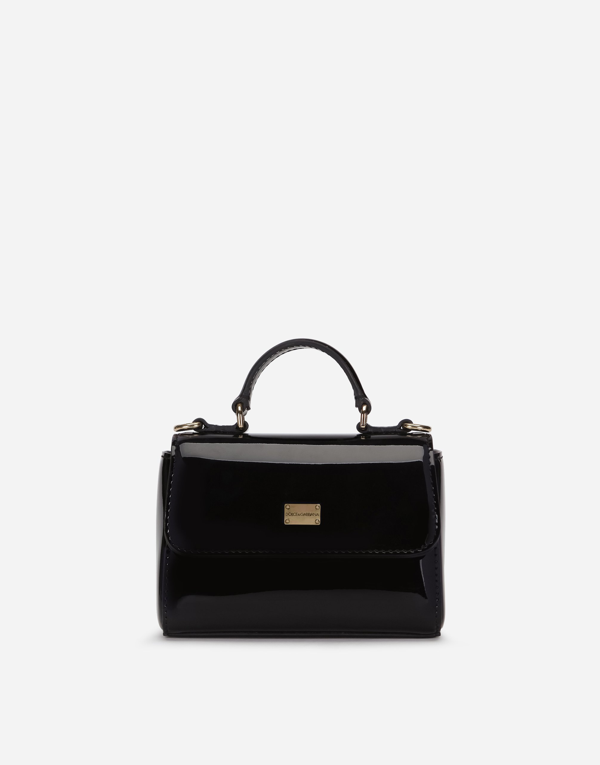 Patent leather handbag in Black