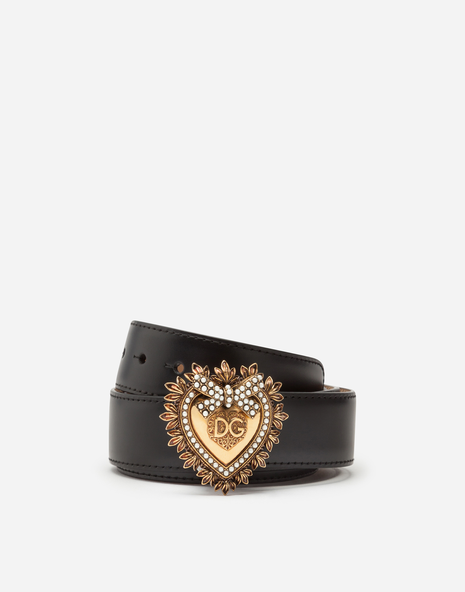 Devotion belt in lux leather in Black