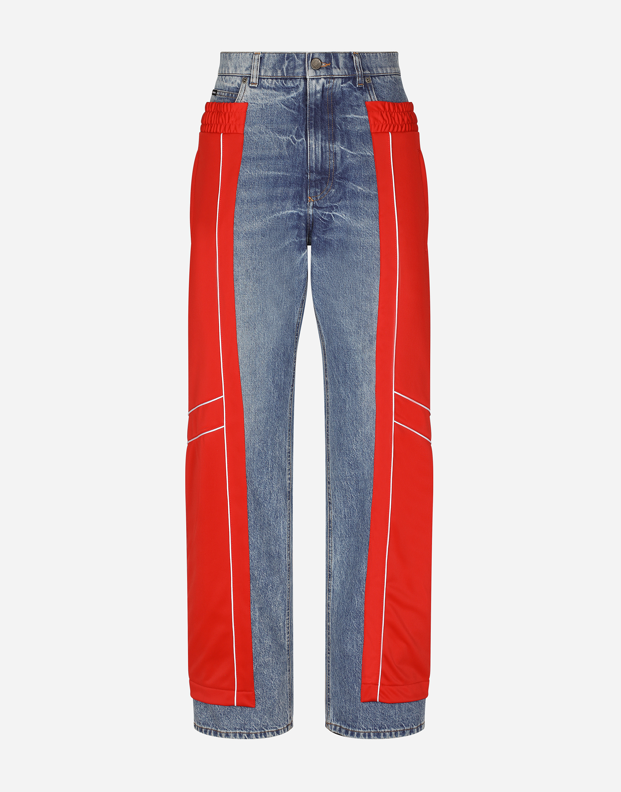 Jeans with technical jersey inserts in Multicolor