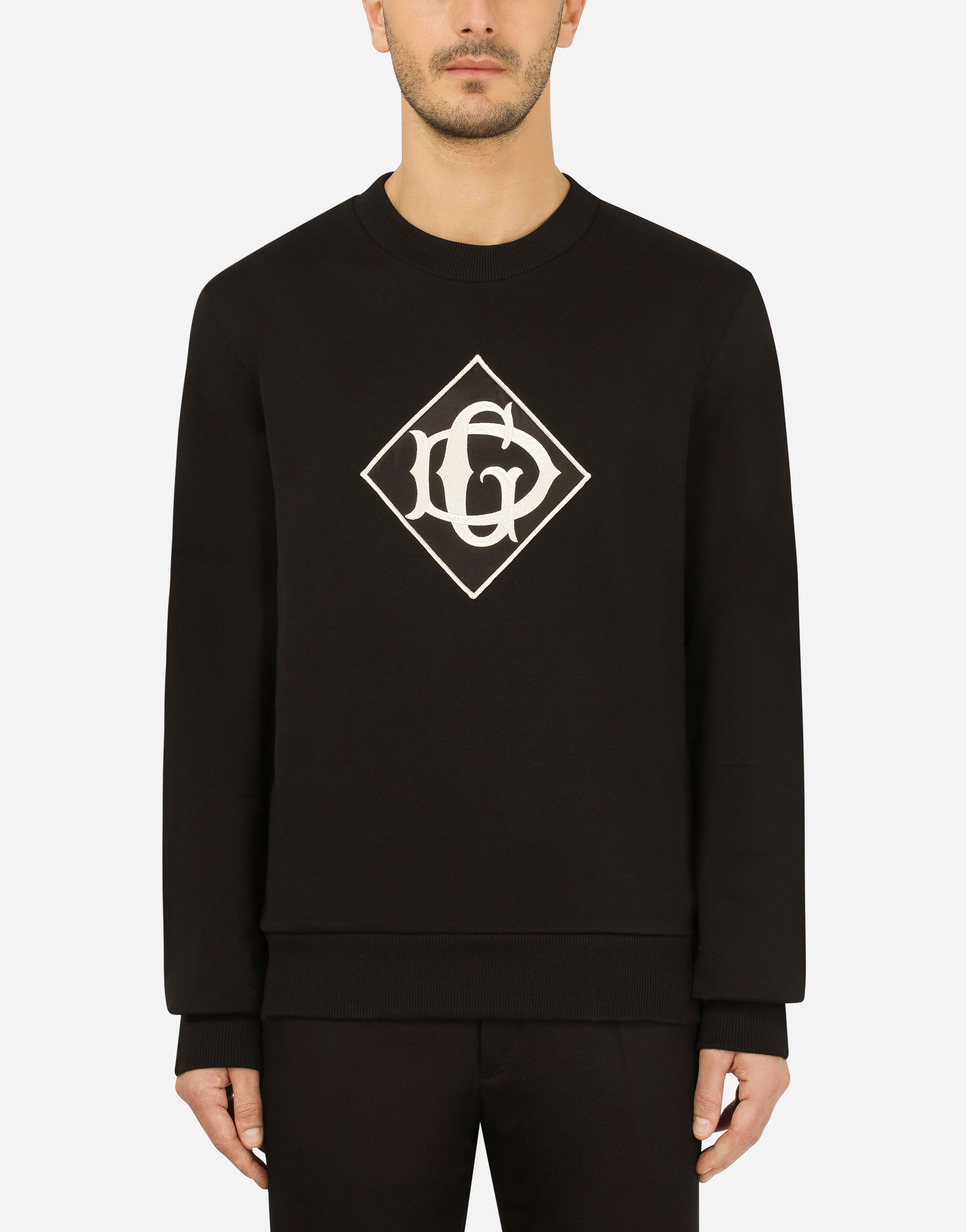 Cotton sweatshirt with DG logo in Black