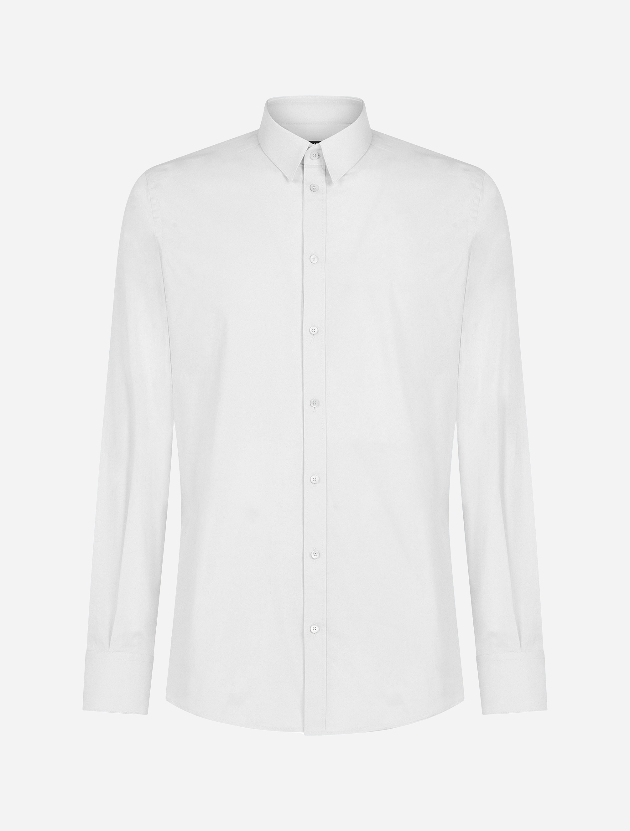Shirt in stretch cotton poplin in White