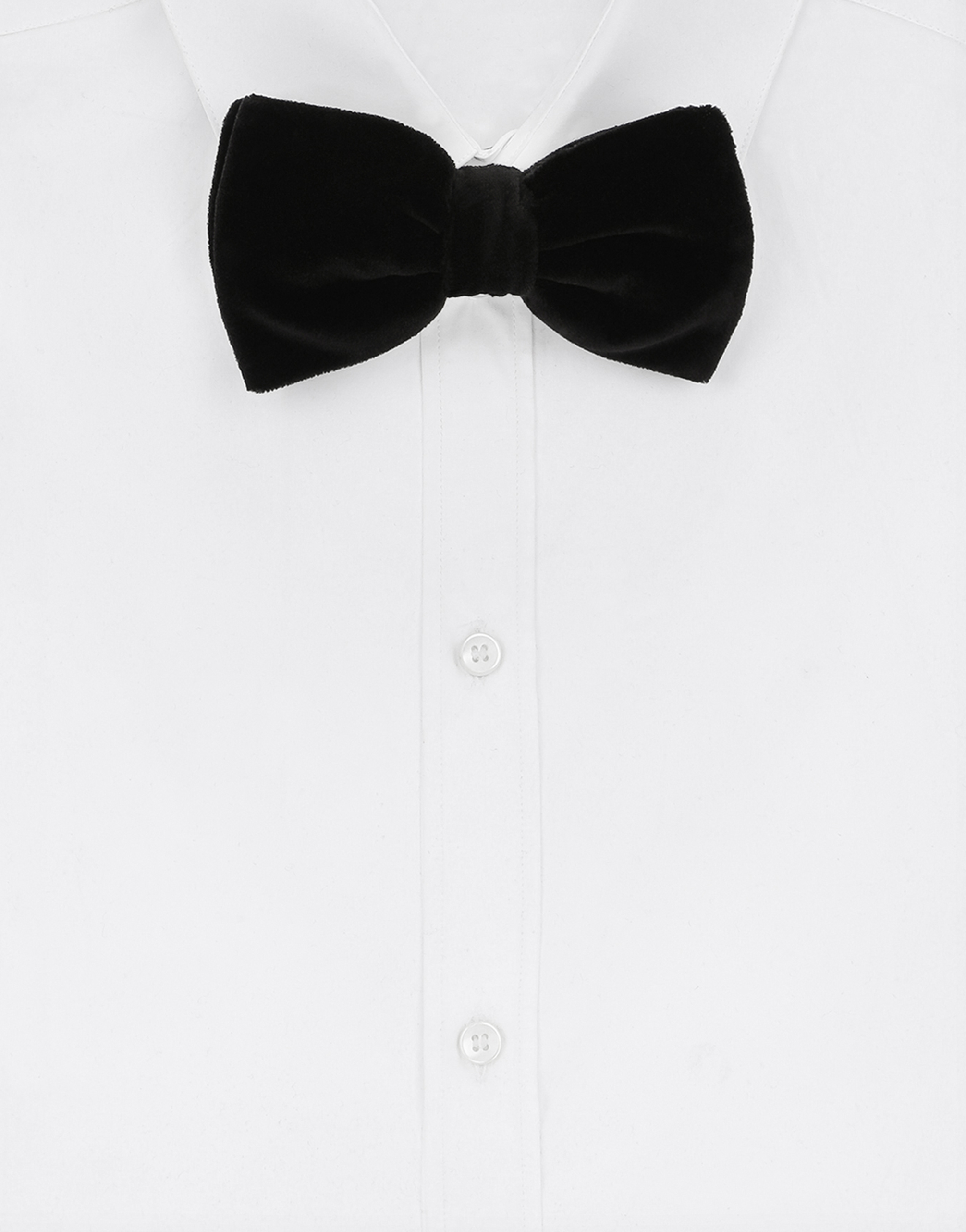 Cotton velvet bow tie in Black