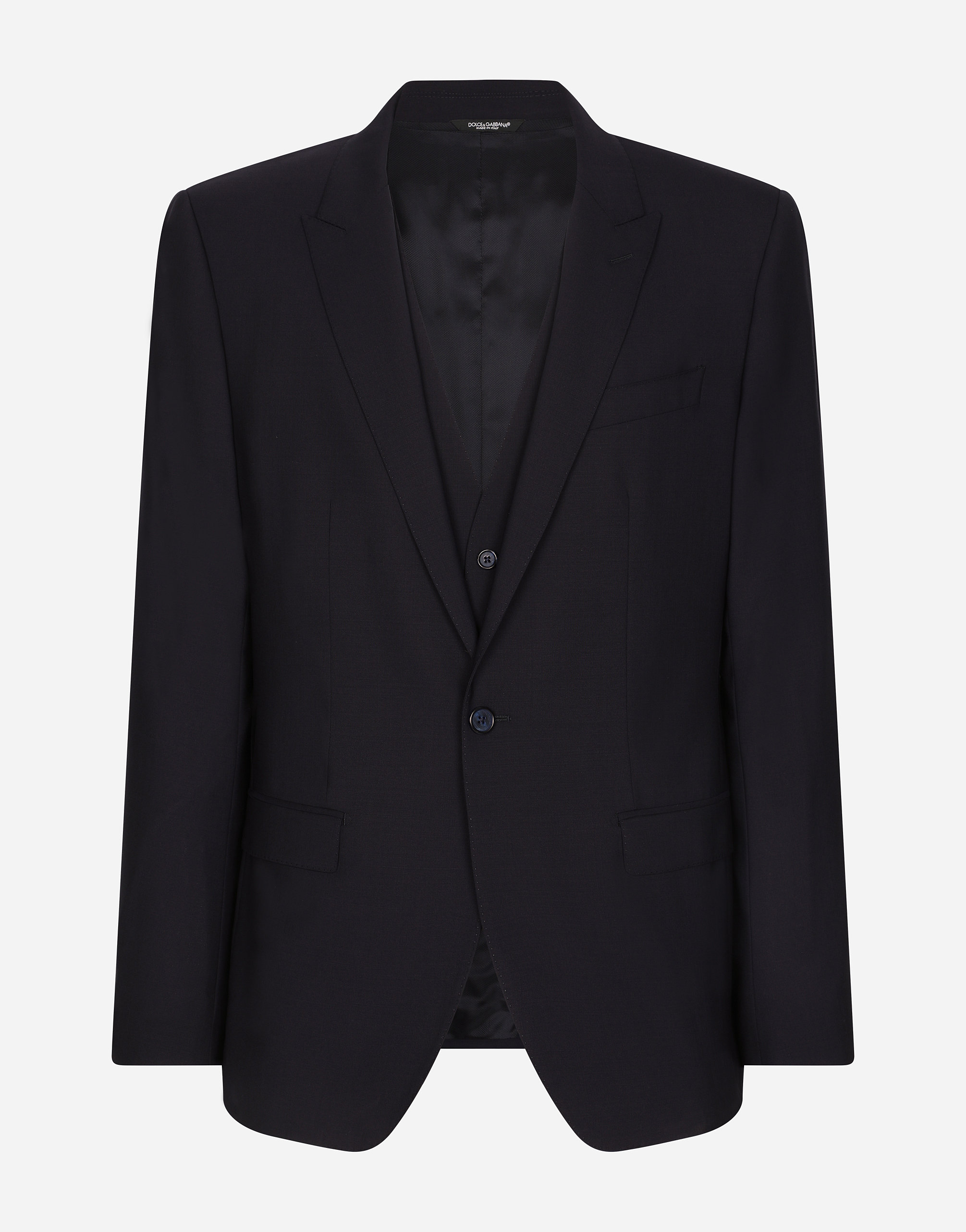 Stretch wool three-piece Martini-fit suit in Blue