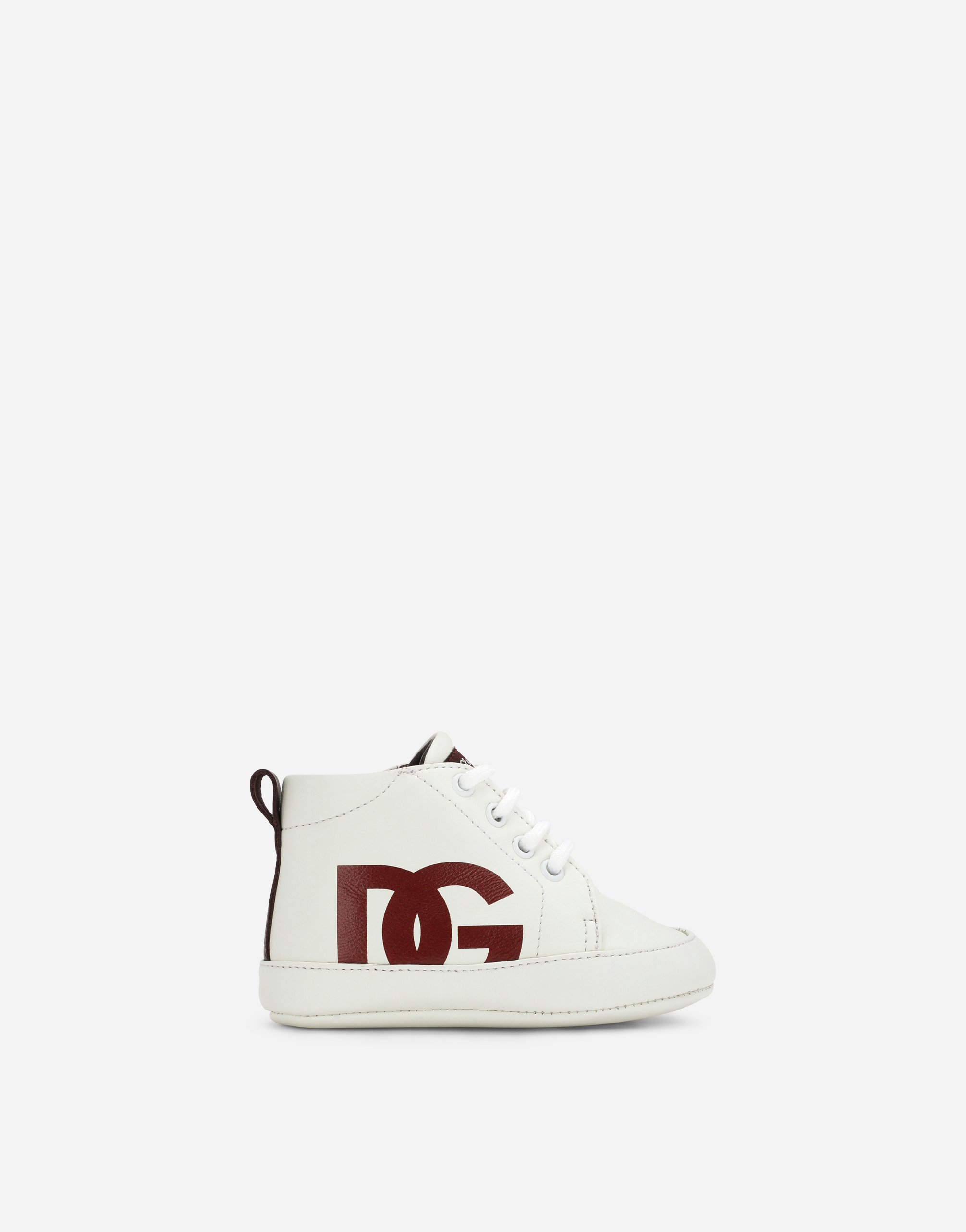 Nappa leather sneakers with DG logo print in Multicolor