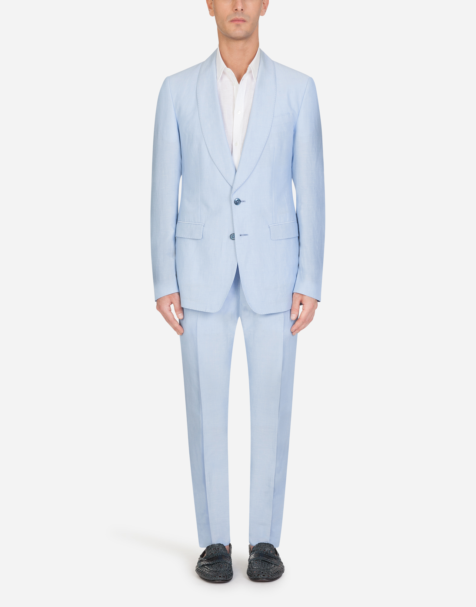 Linen Taormina-fit suit in Azure