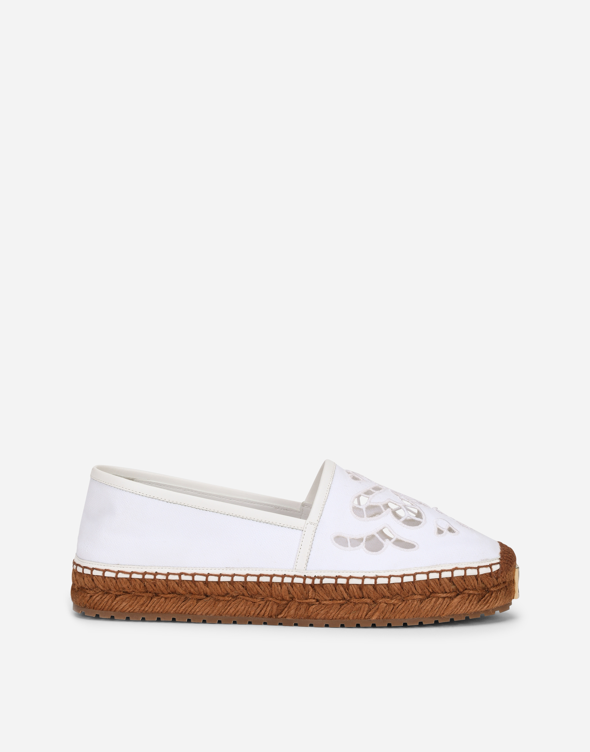 Embroidered canvas espadrilles in White