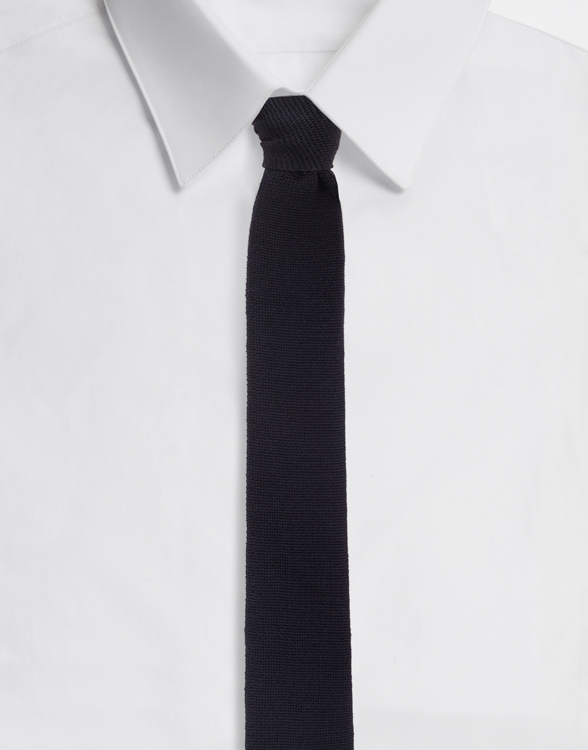 6-cm silk jacquard knit blade tie in Blue