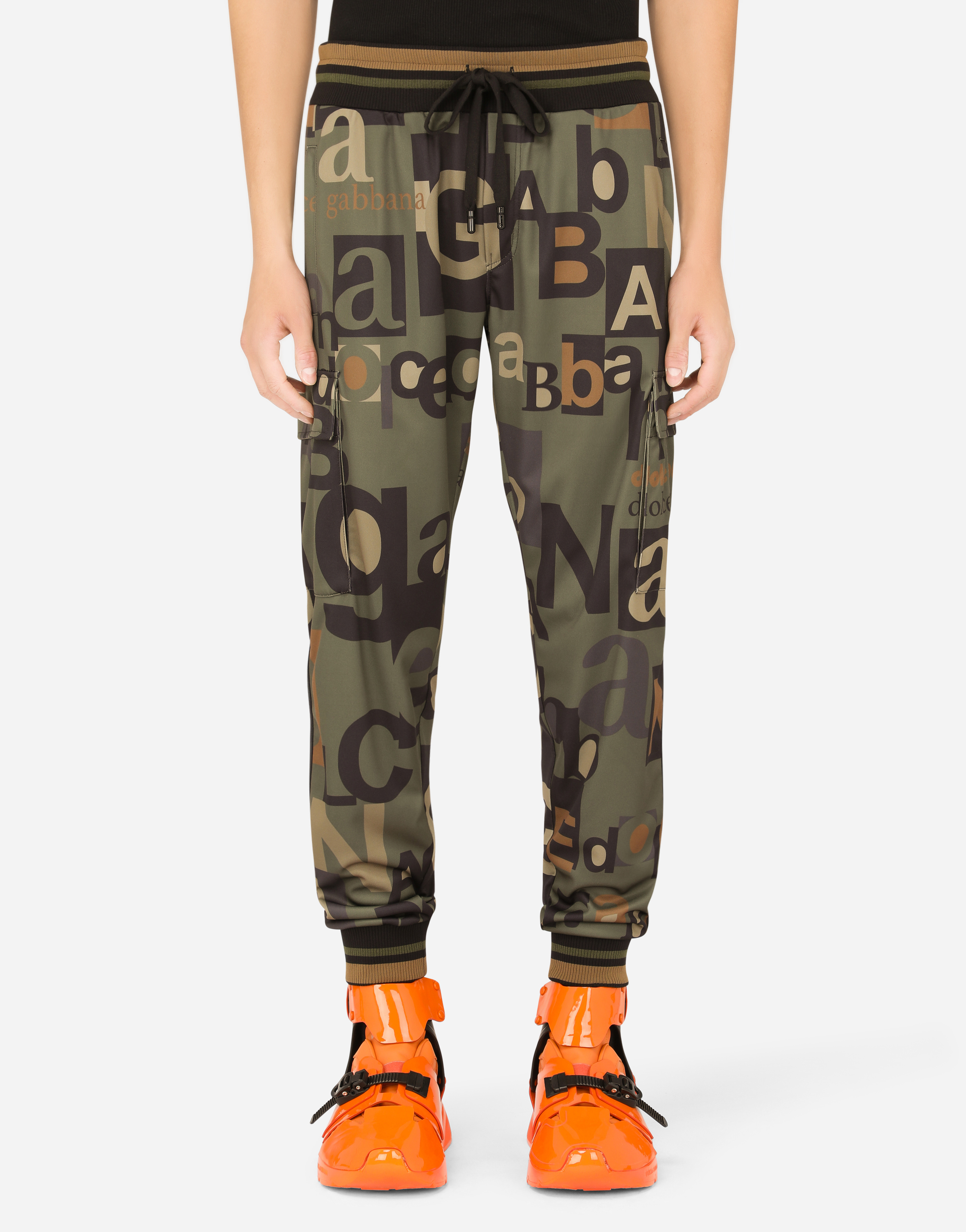 Jogging pants with all-over logo print in Multicolor
