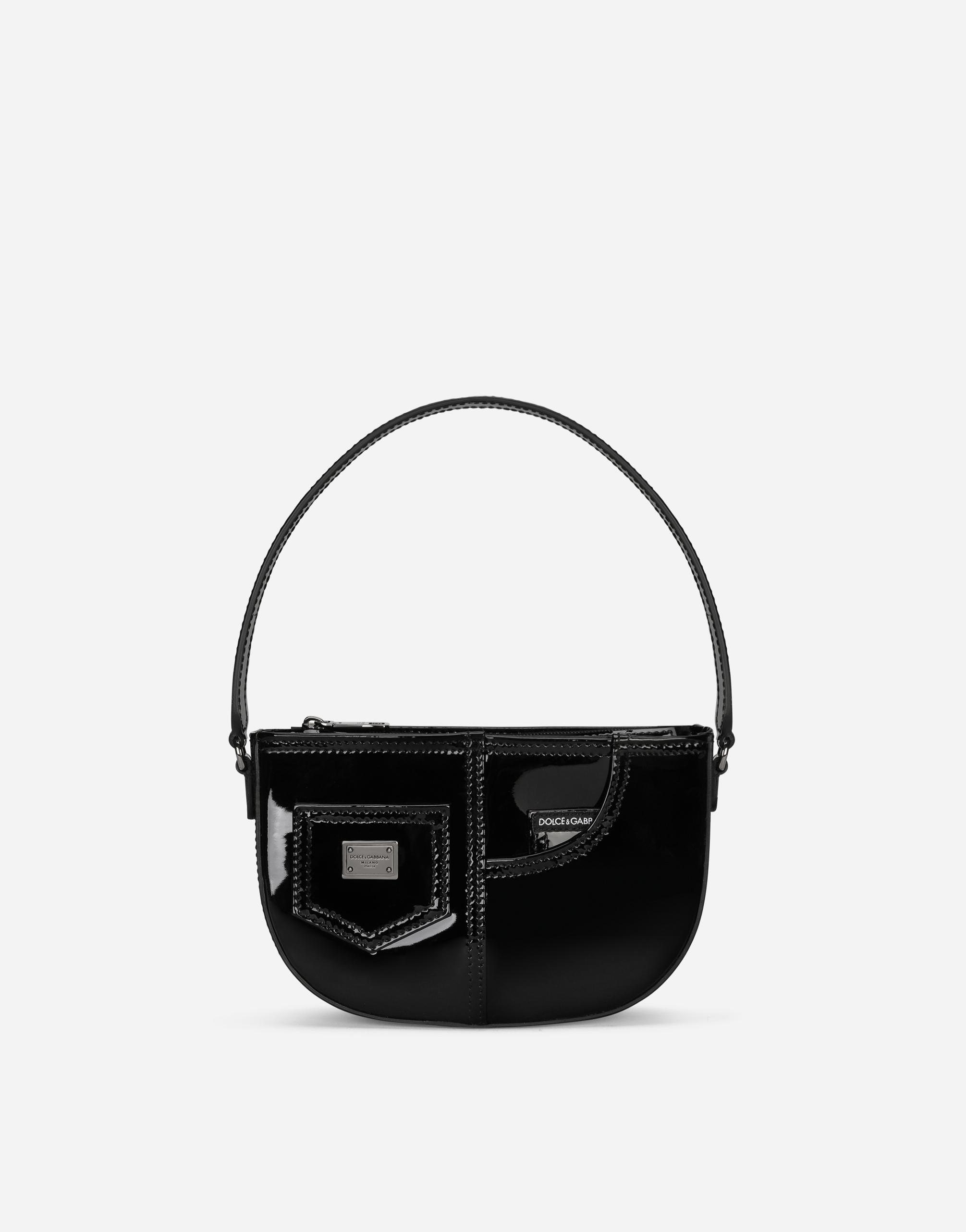 Patent leather DG Girlie shoulder bag in Black