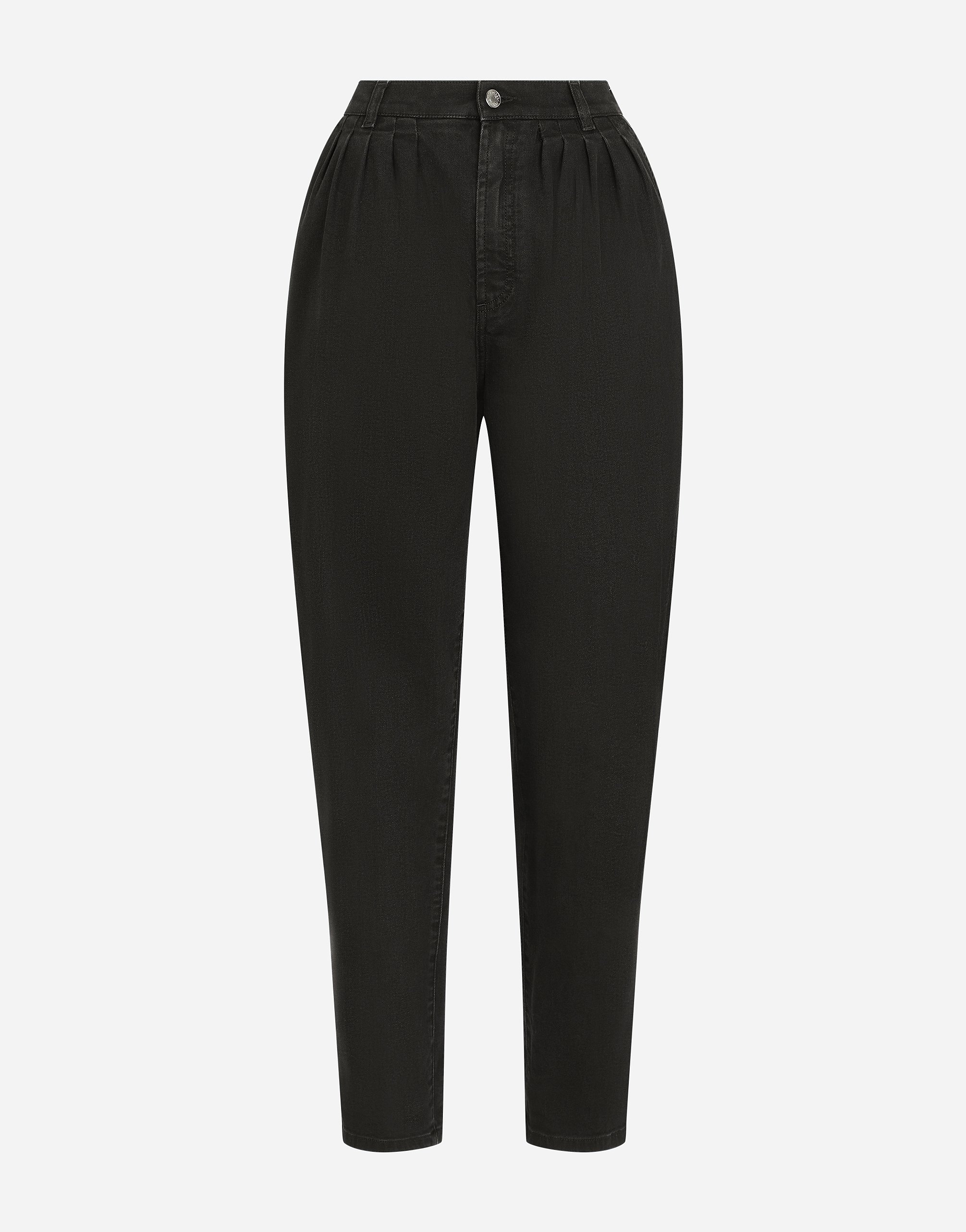 Carrot-leg jeans with darts in Black