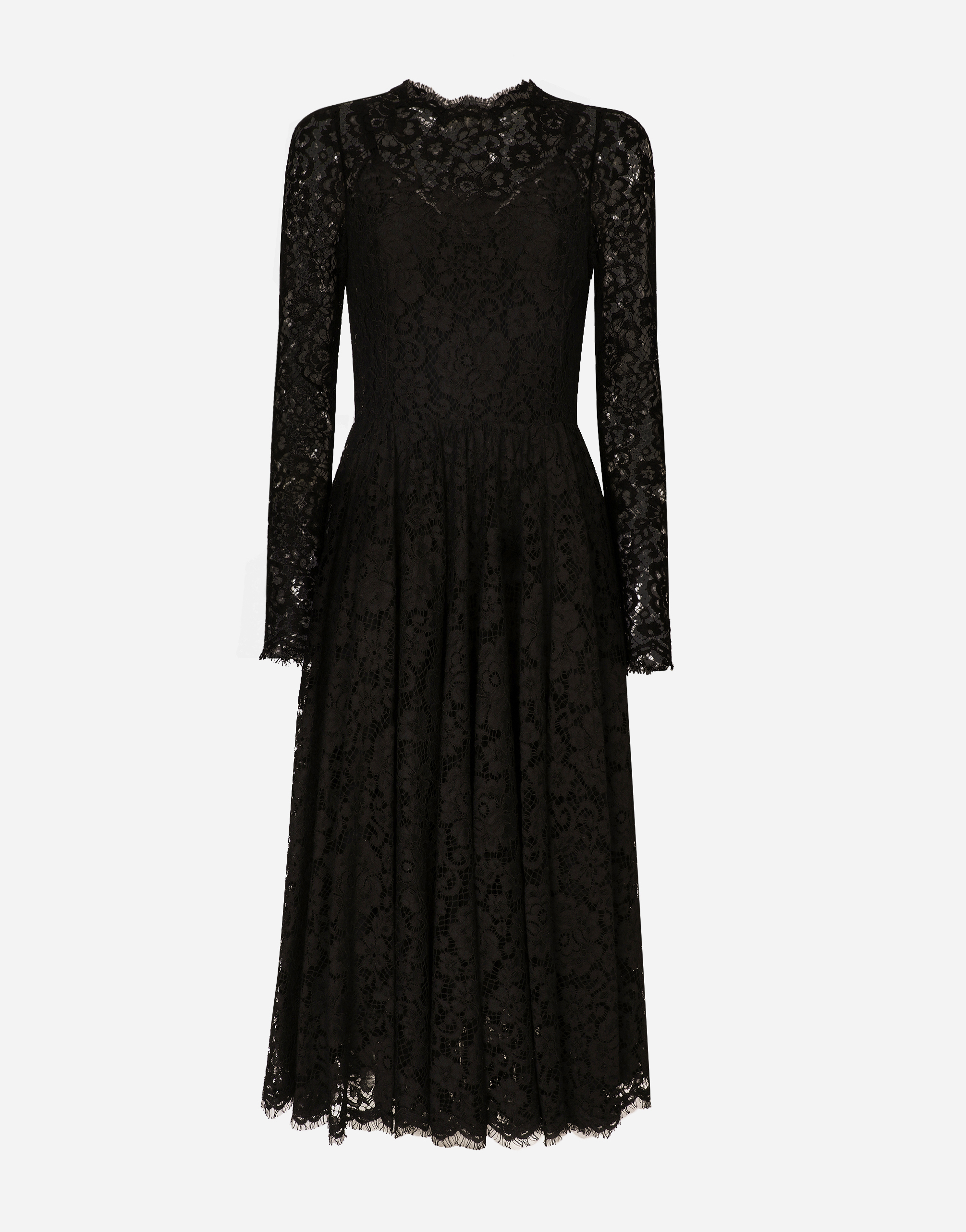 ブラックのウィメンズ ロンゲットドレス レース | Dolce&Gabbana®