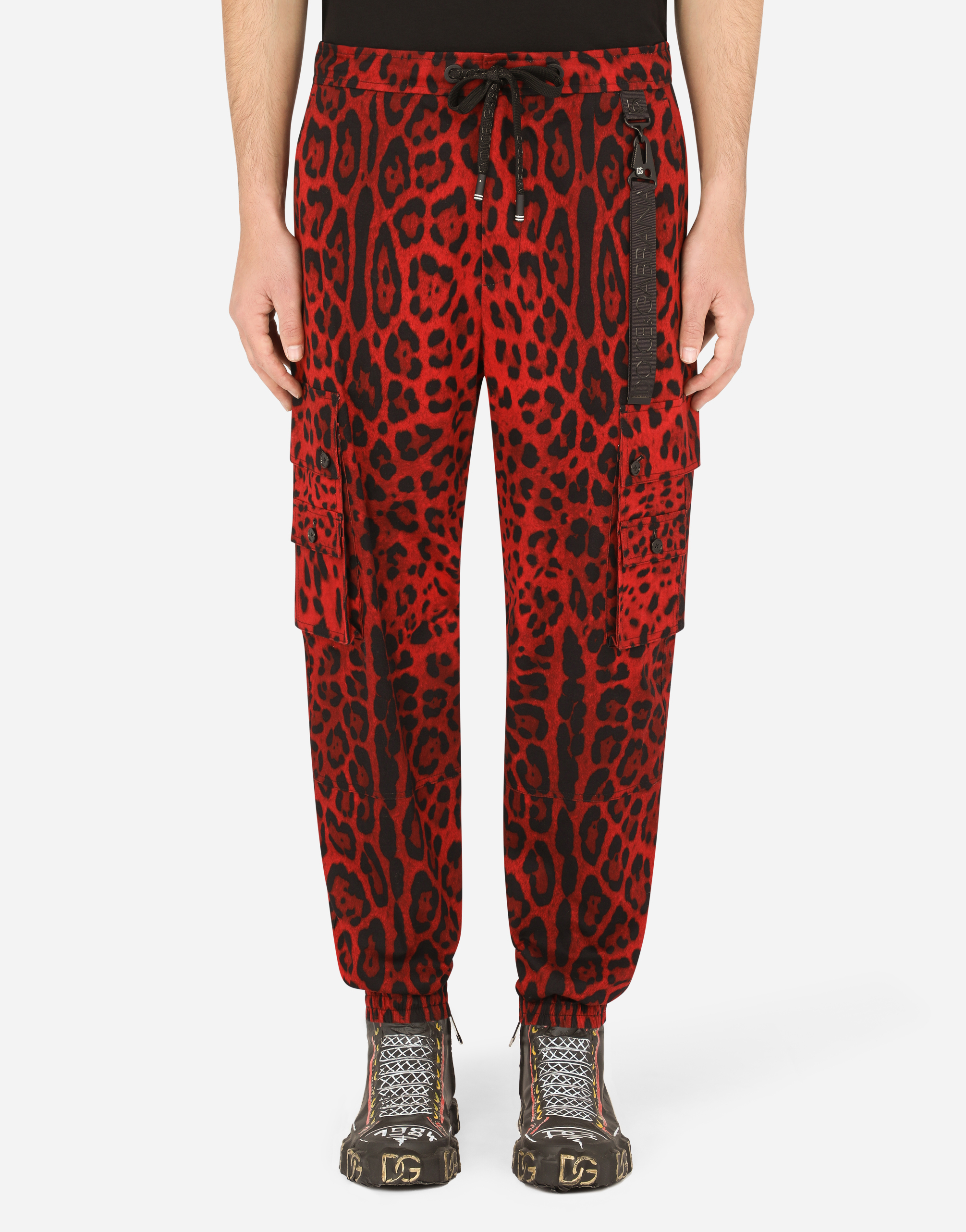 Leopard-print cargo pants in Multicolor