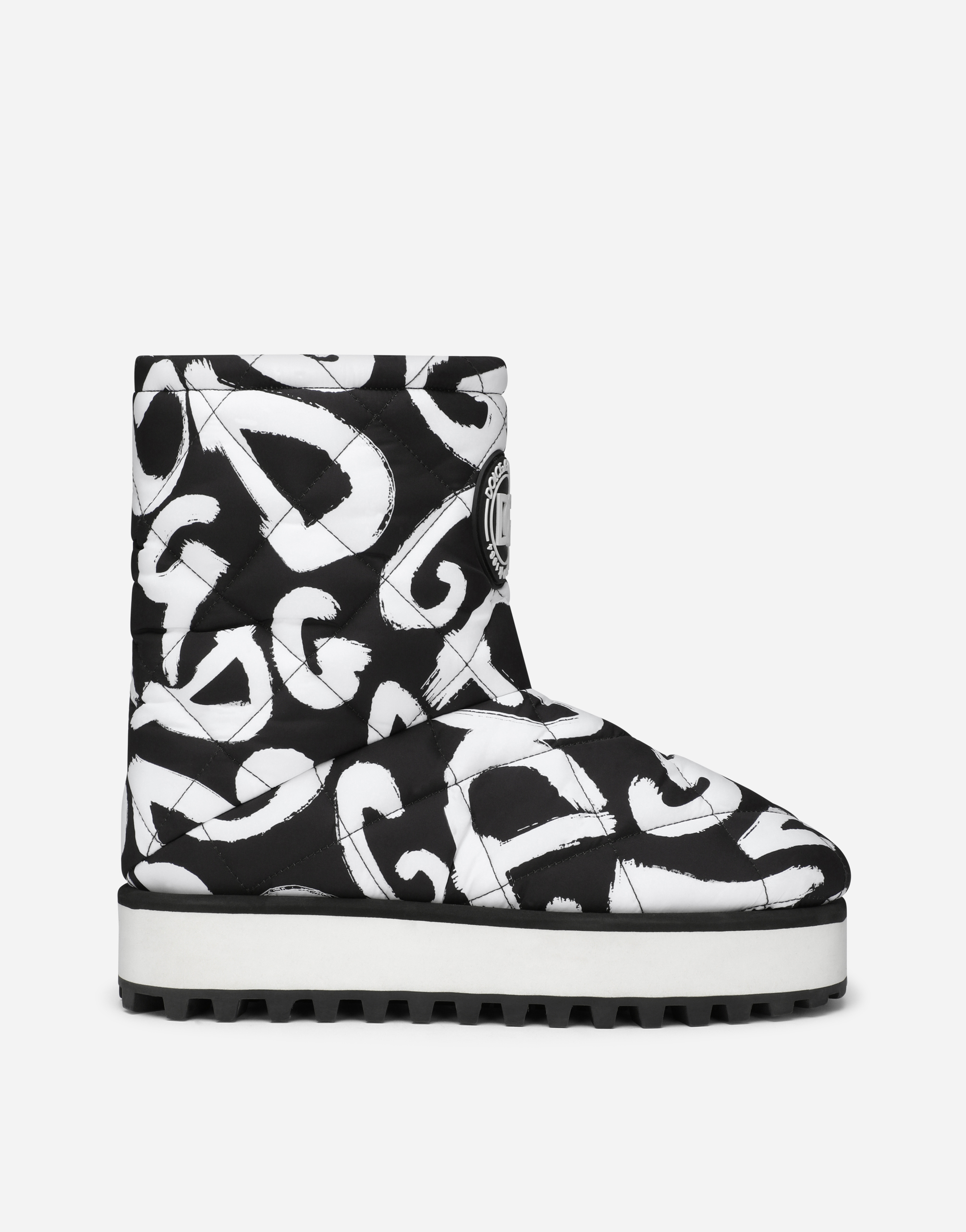 Nylon ankle boots with logo print in Multicolor