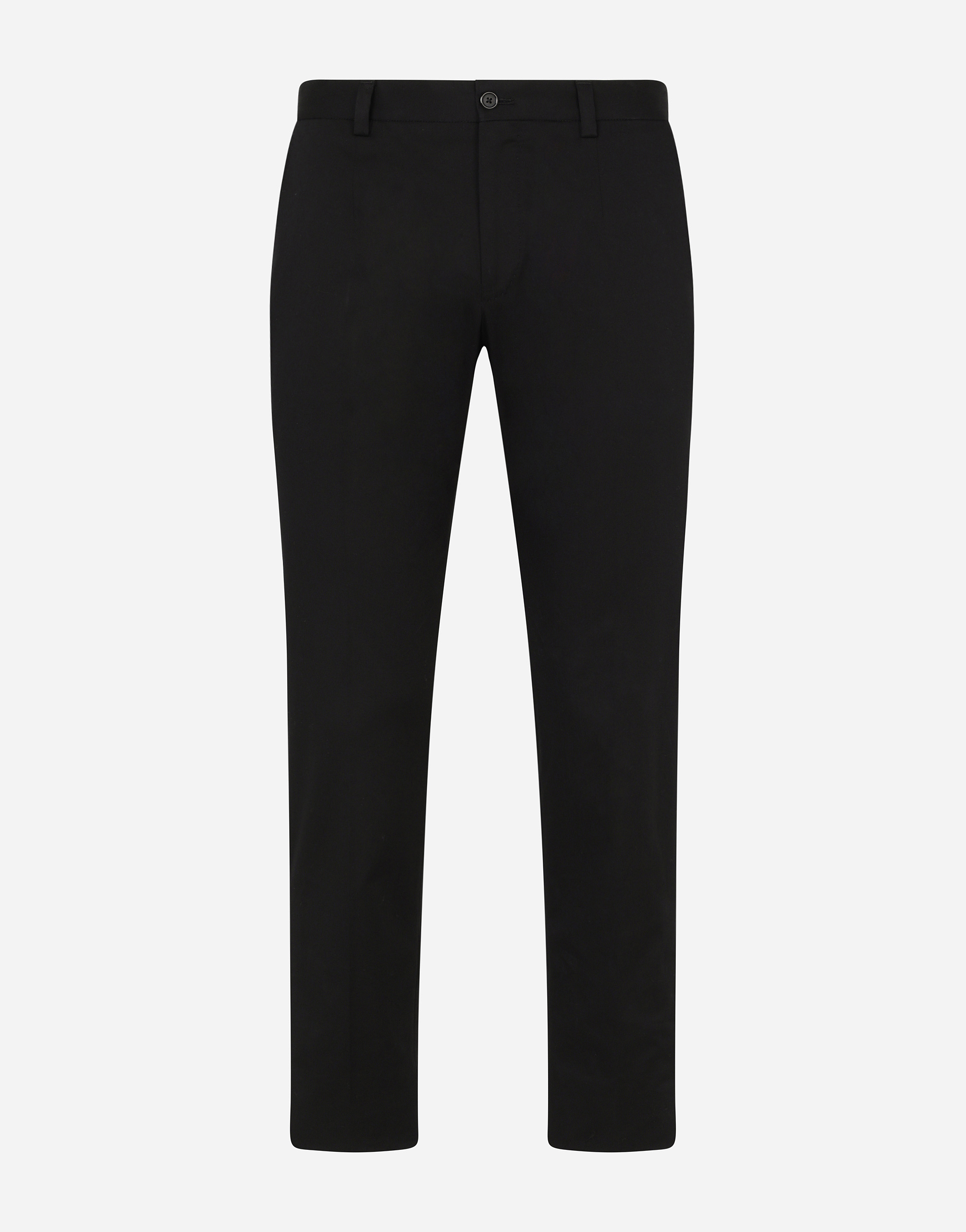 Stretch cotton pants in Black