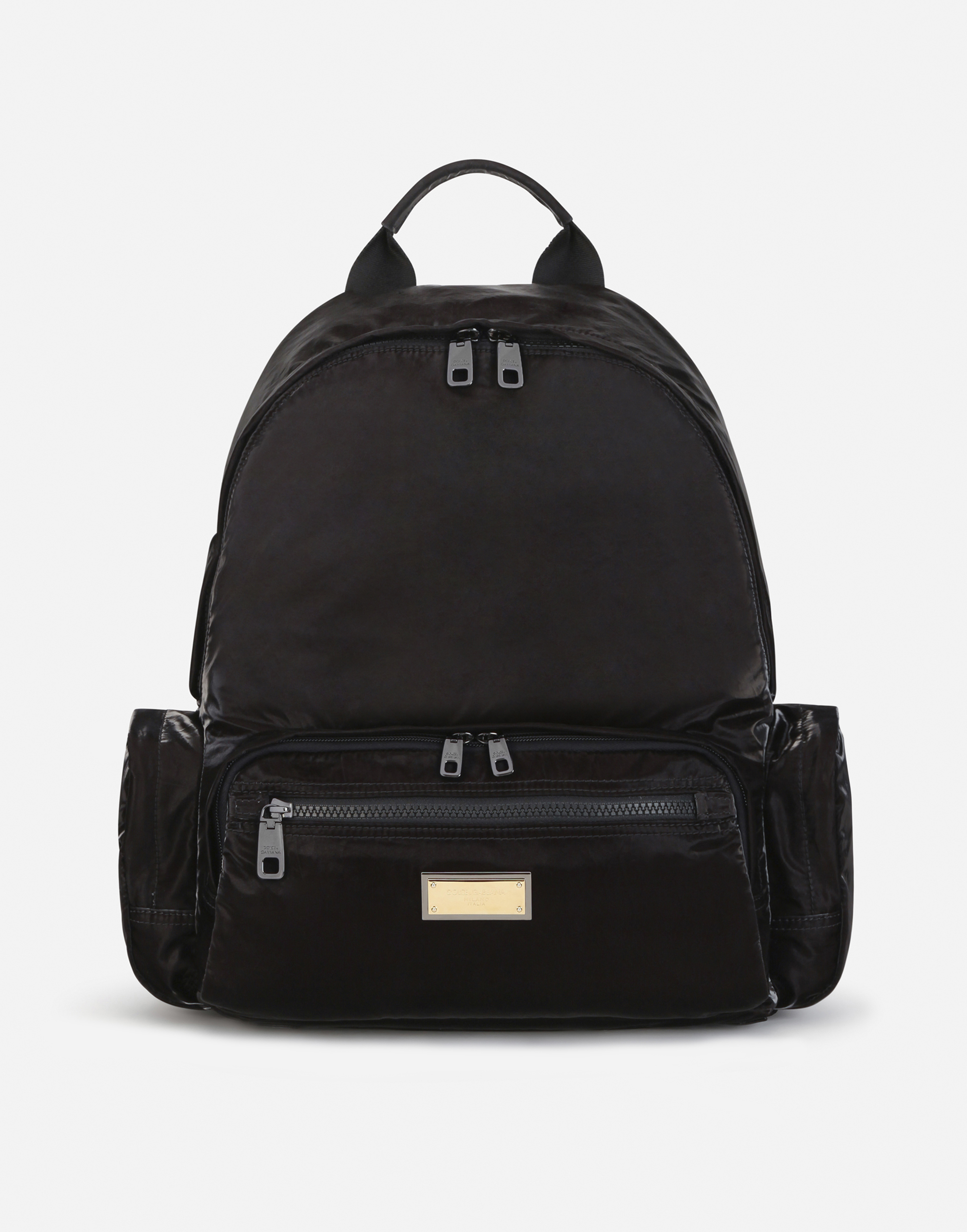 Nero Sicilia dna nylon backpack with branded tag in Black