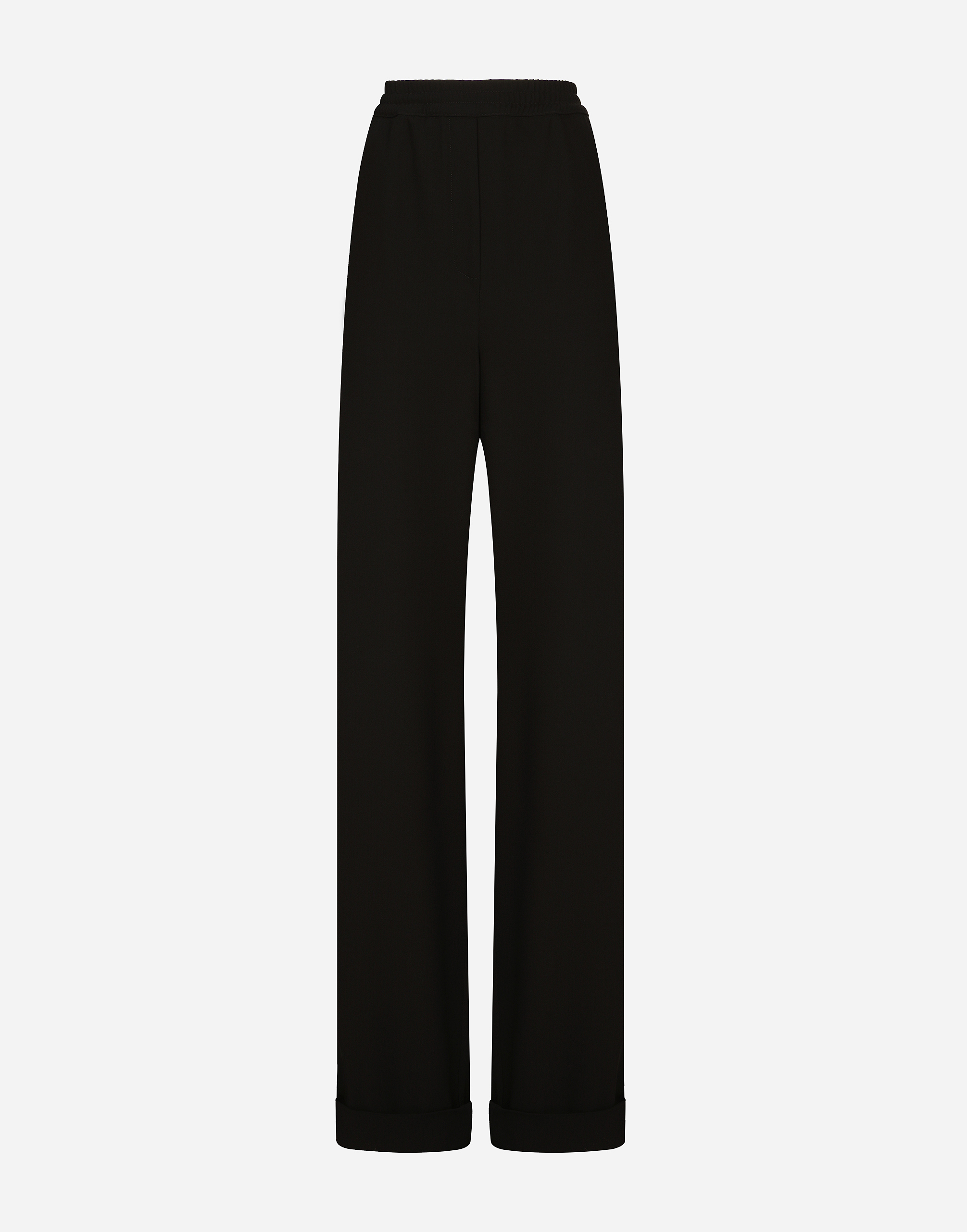 Dolce & Gabbana Woolen Pajama Pants With Piping In Black