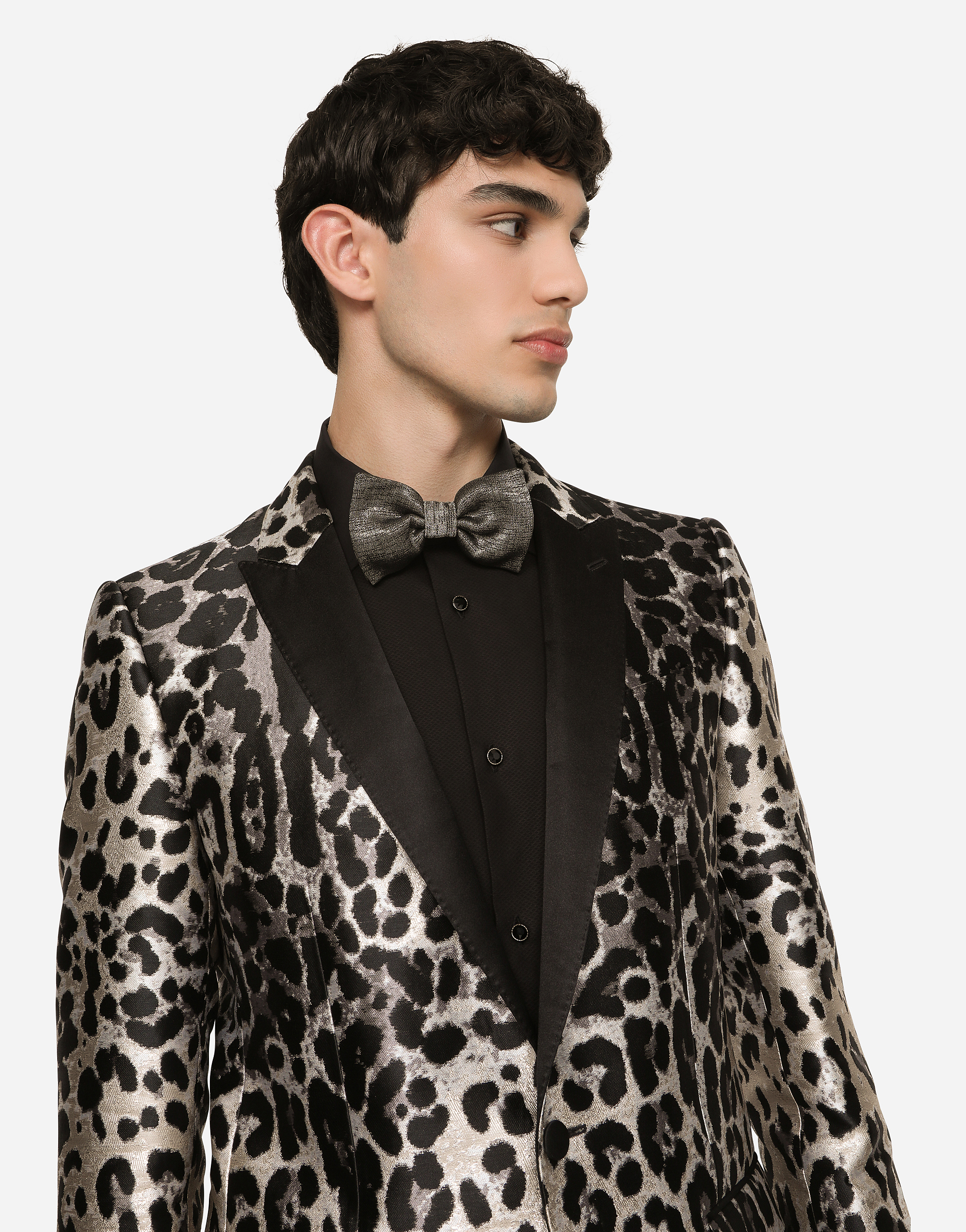 Leopard-print jacquard Martini-fit tuxedo jacket