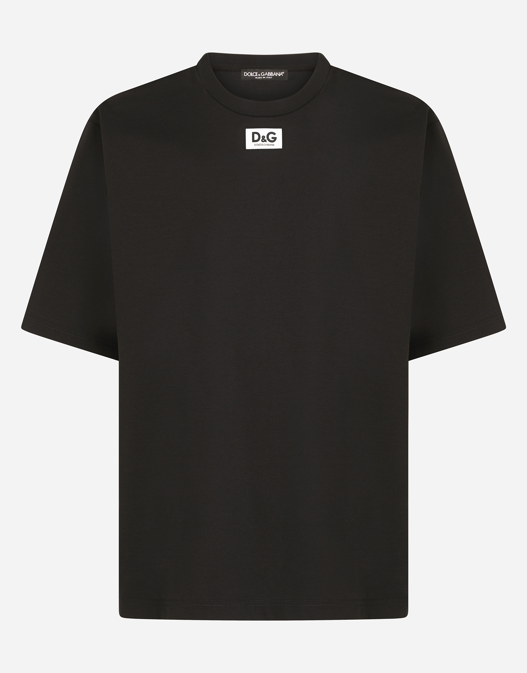 Cotton T-shirt with DG patch in Black