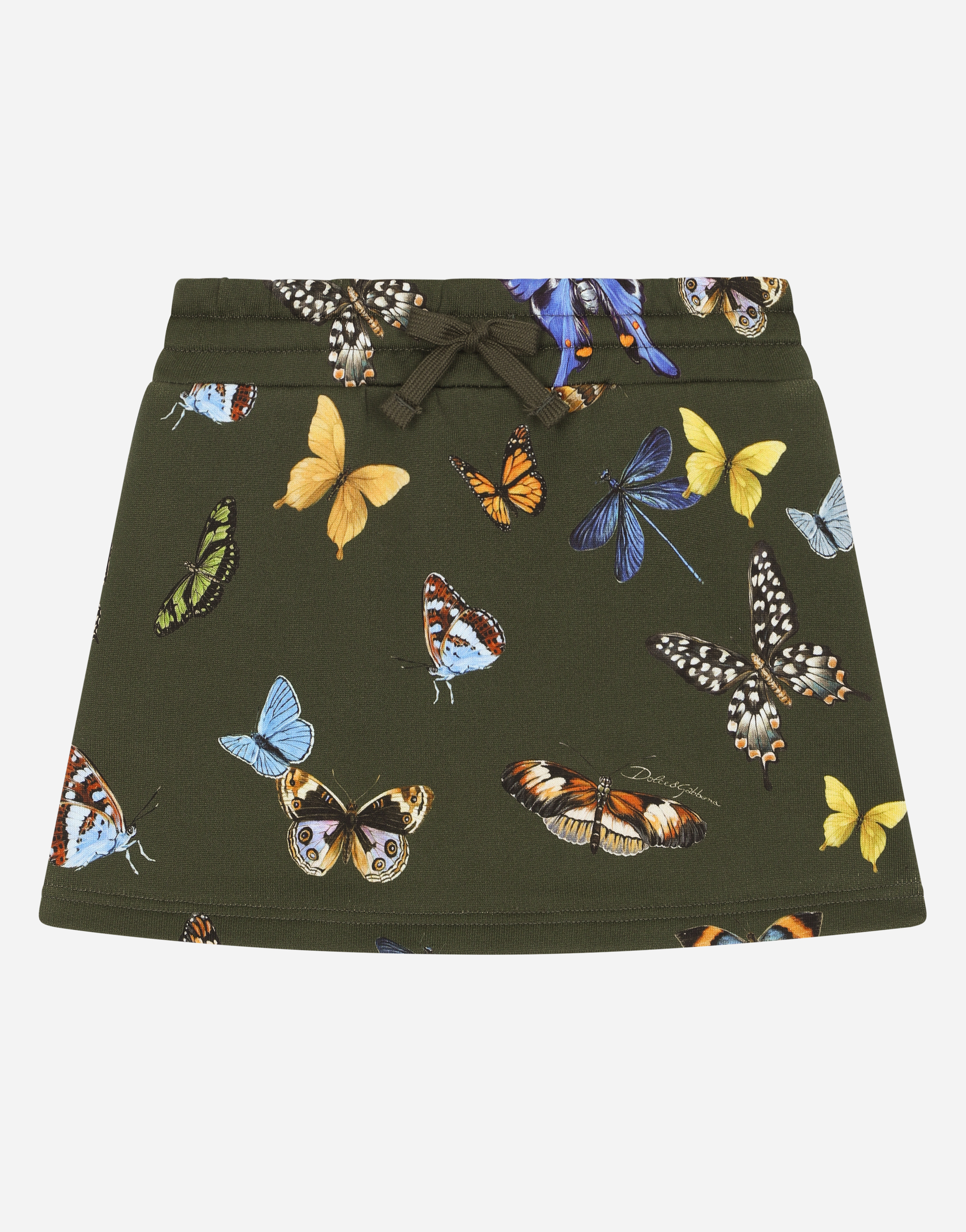 Short jersey skirt with butterfly print in Multicolor