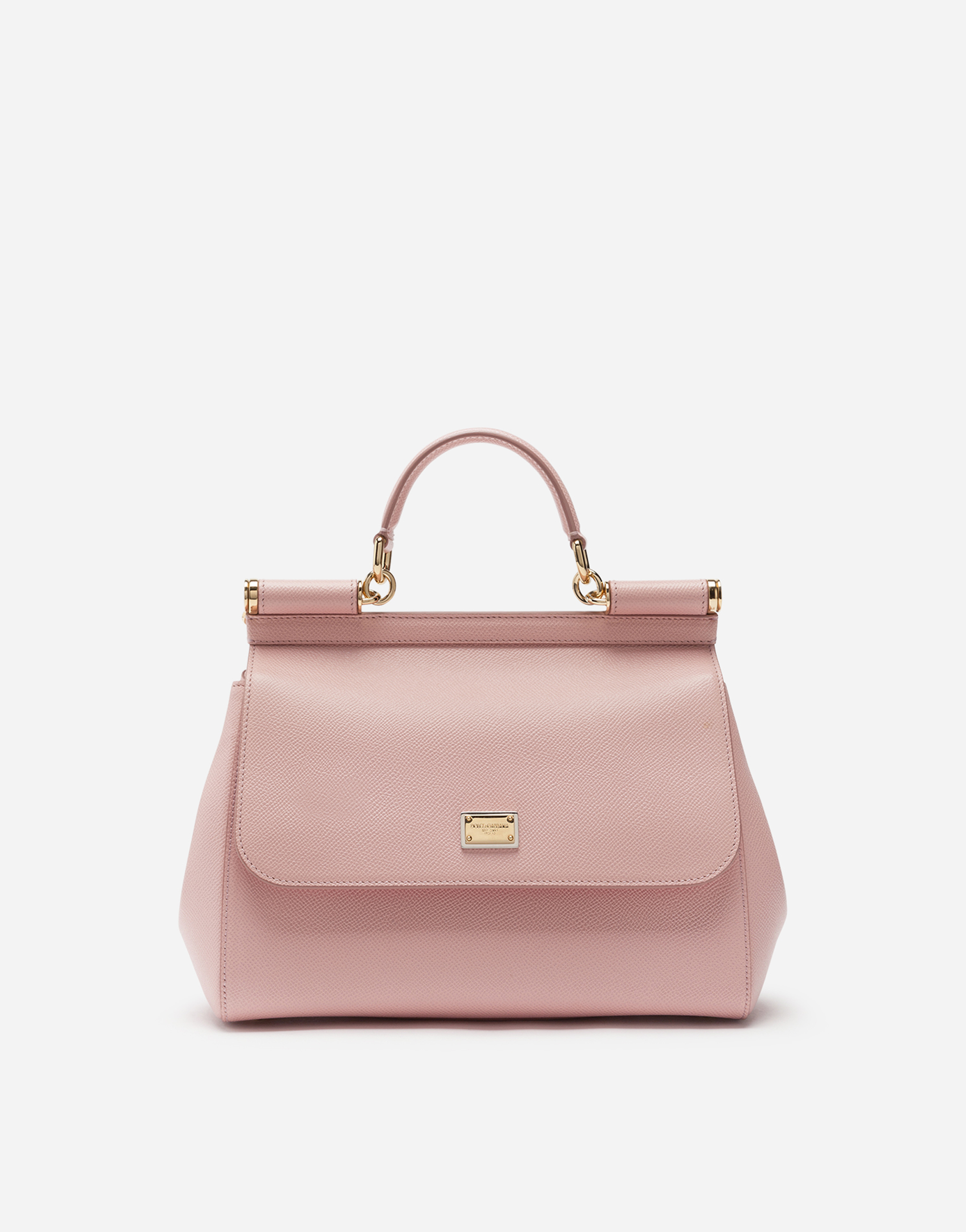 Medium Sicily handbag in dauphine leather  in Pink