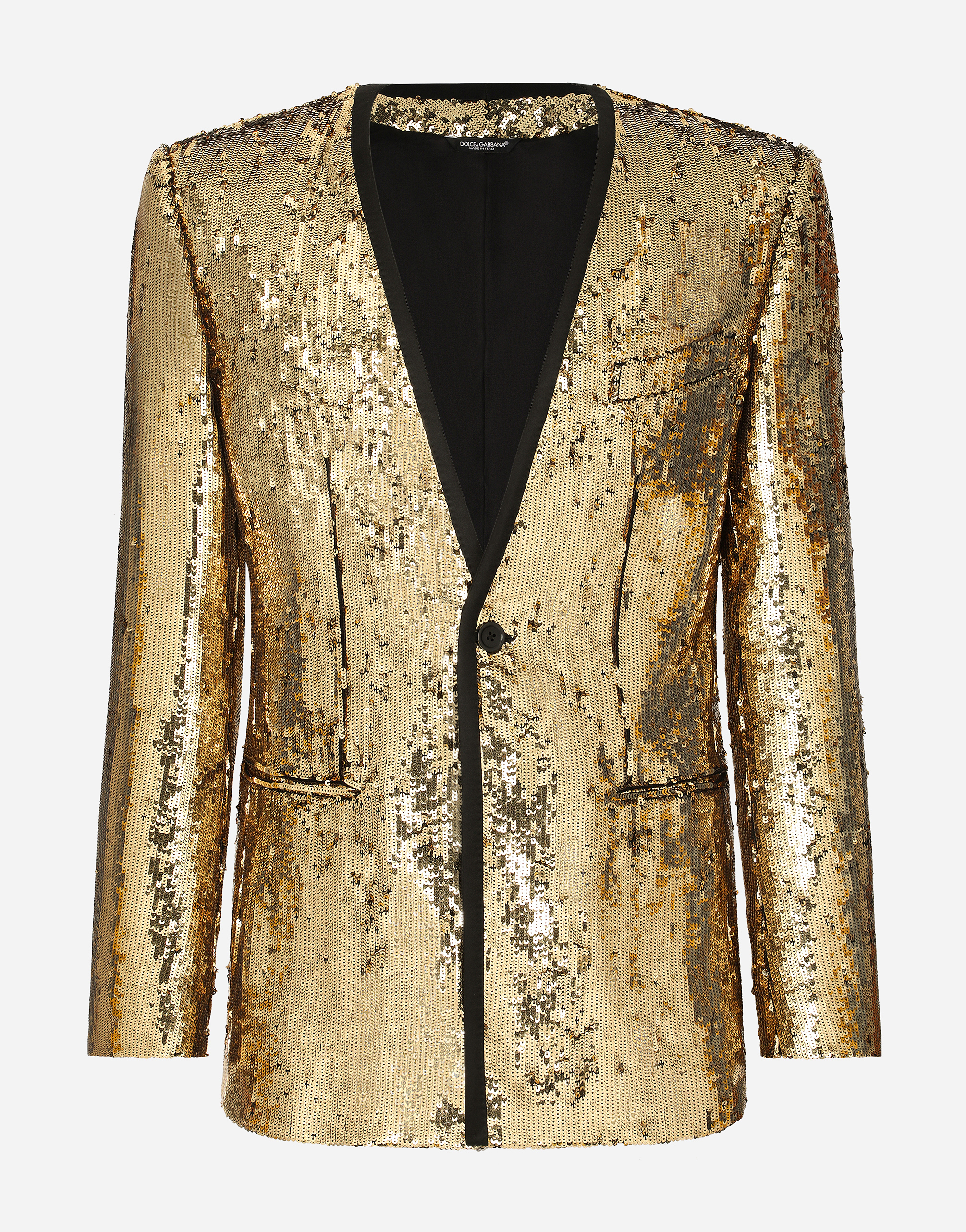 Sequined Sicilia-fit jacket in Gold