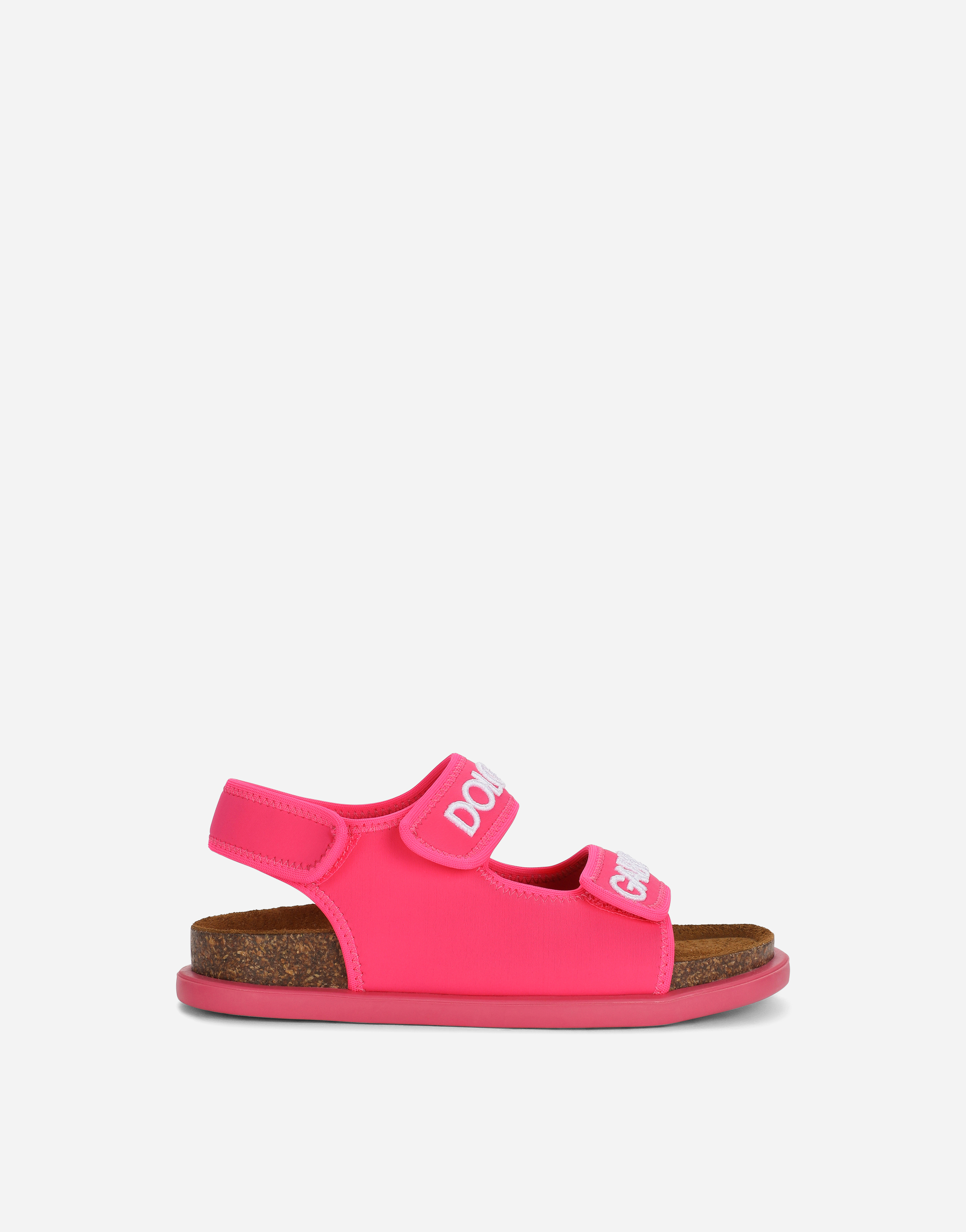 Technical fabric sandals with logo embroidery in Pink