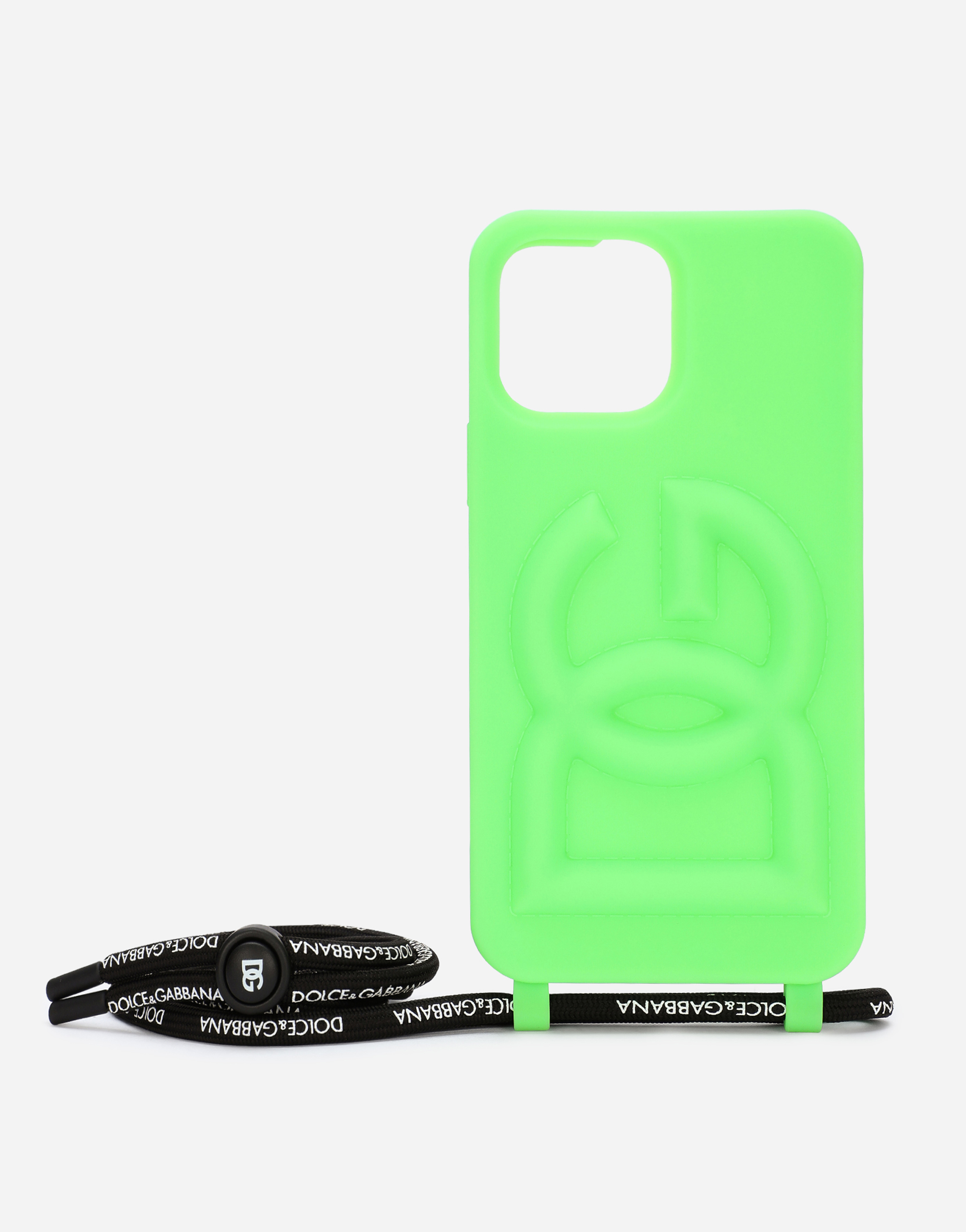 Rubber iPhone 13 Pro Max cover with embossed logo in Green
