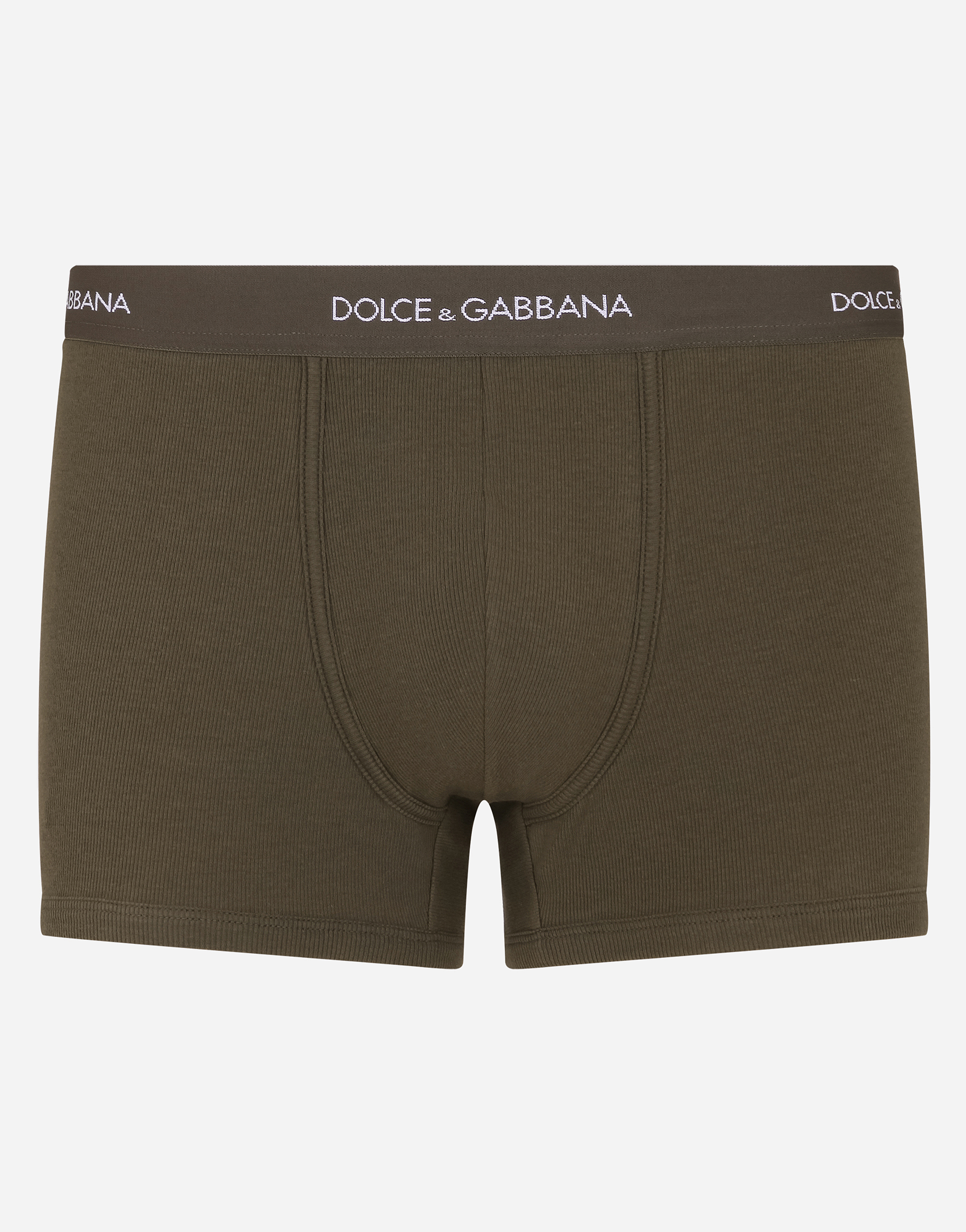 Ribbed cotton boxers in Green