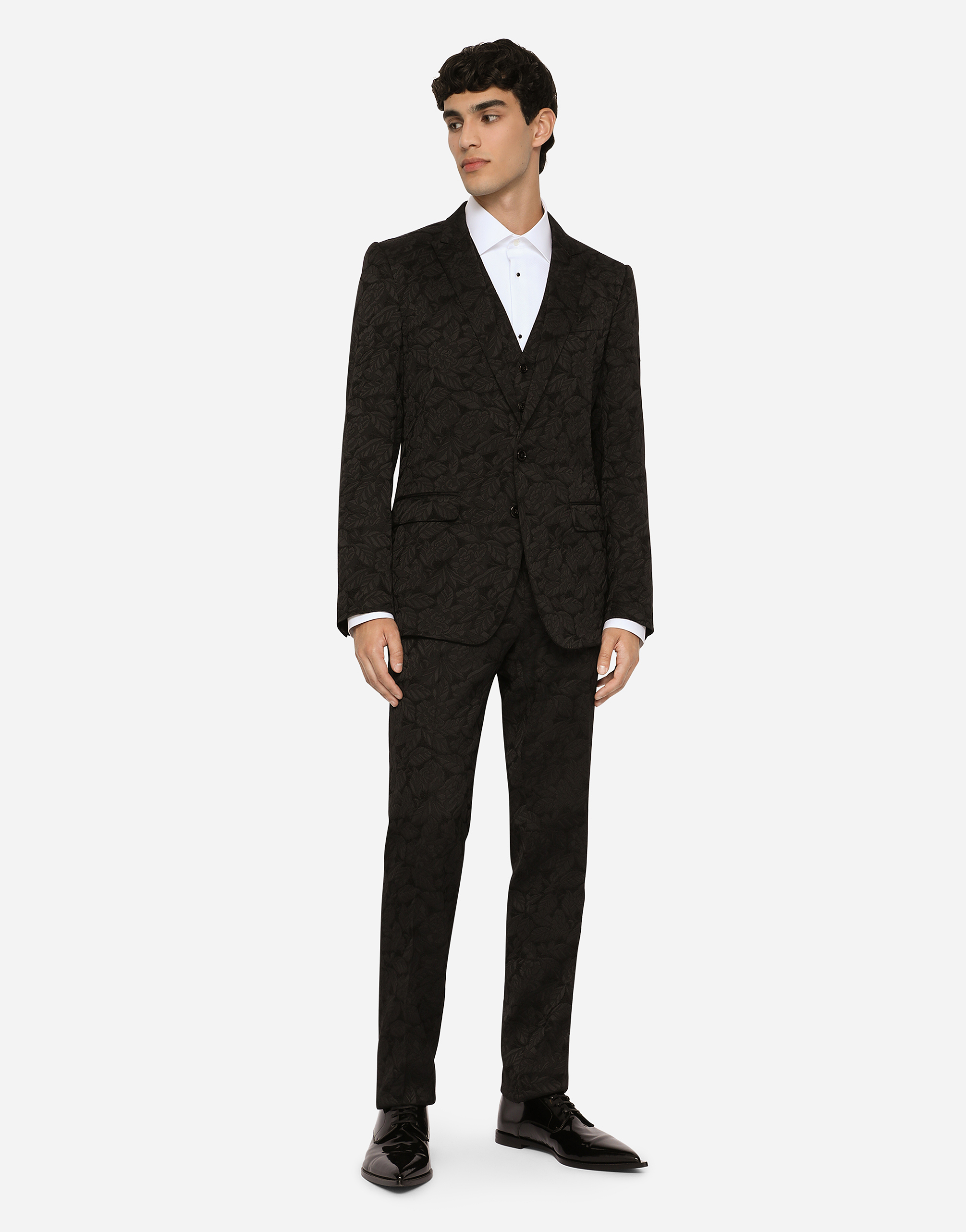 Floral jacquard Martini suit in Black for Men | Dolce&Gabbana®