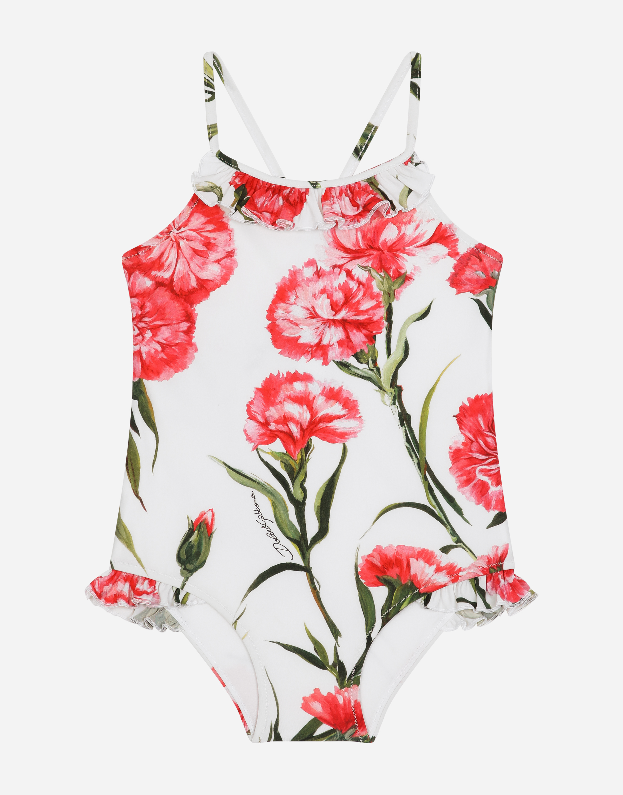 Carnation-print one-piece swimsuit in Multicolor