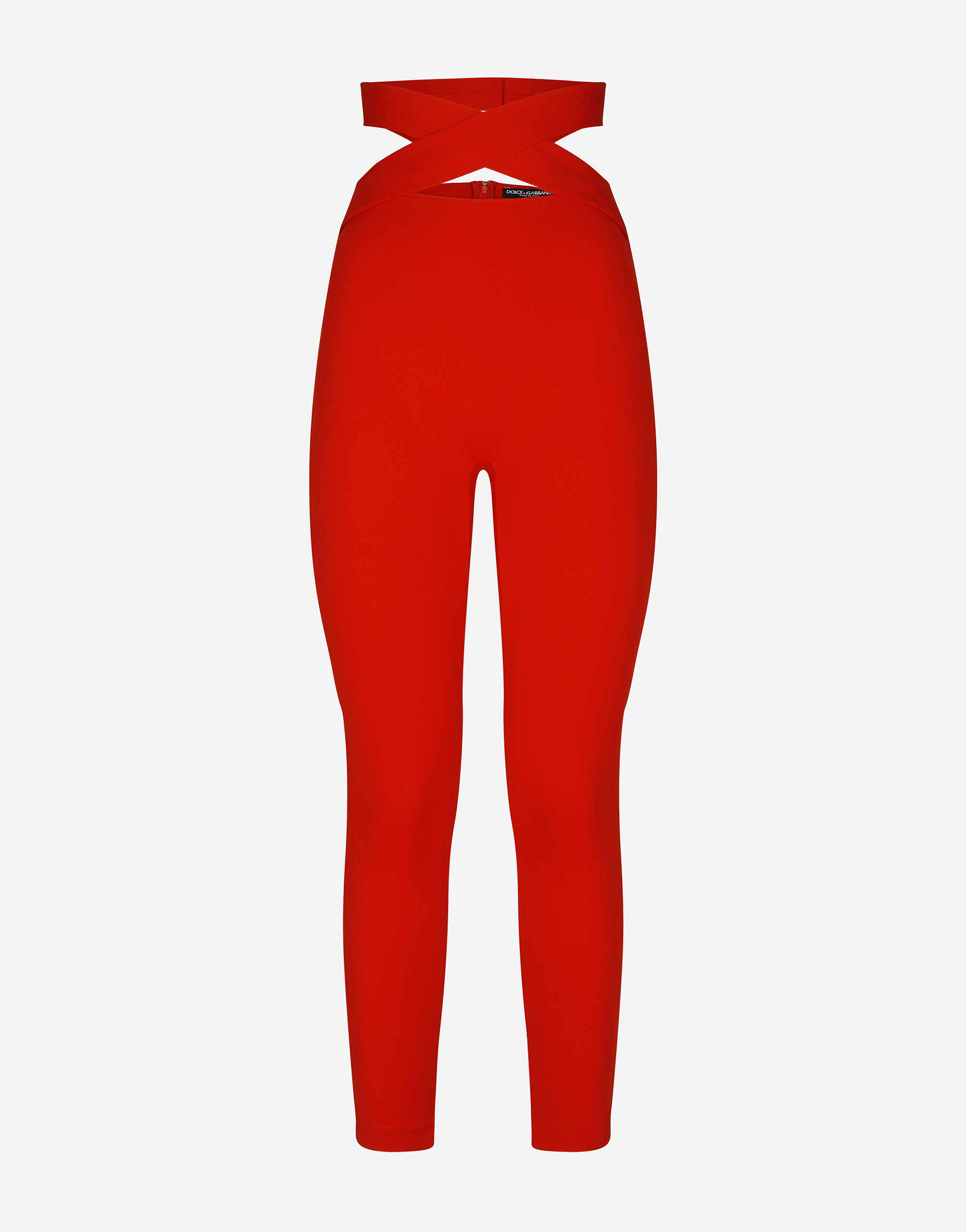 Viscose pants with strap detail in Red