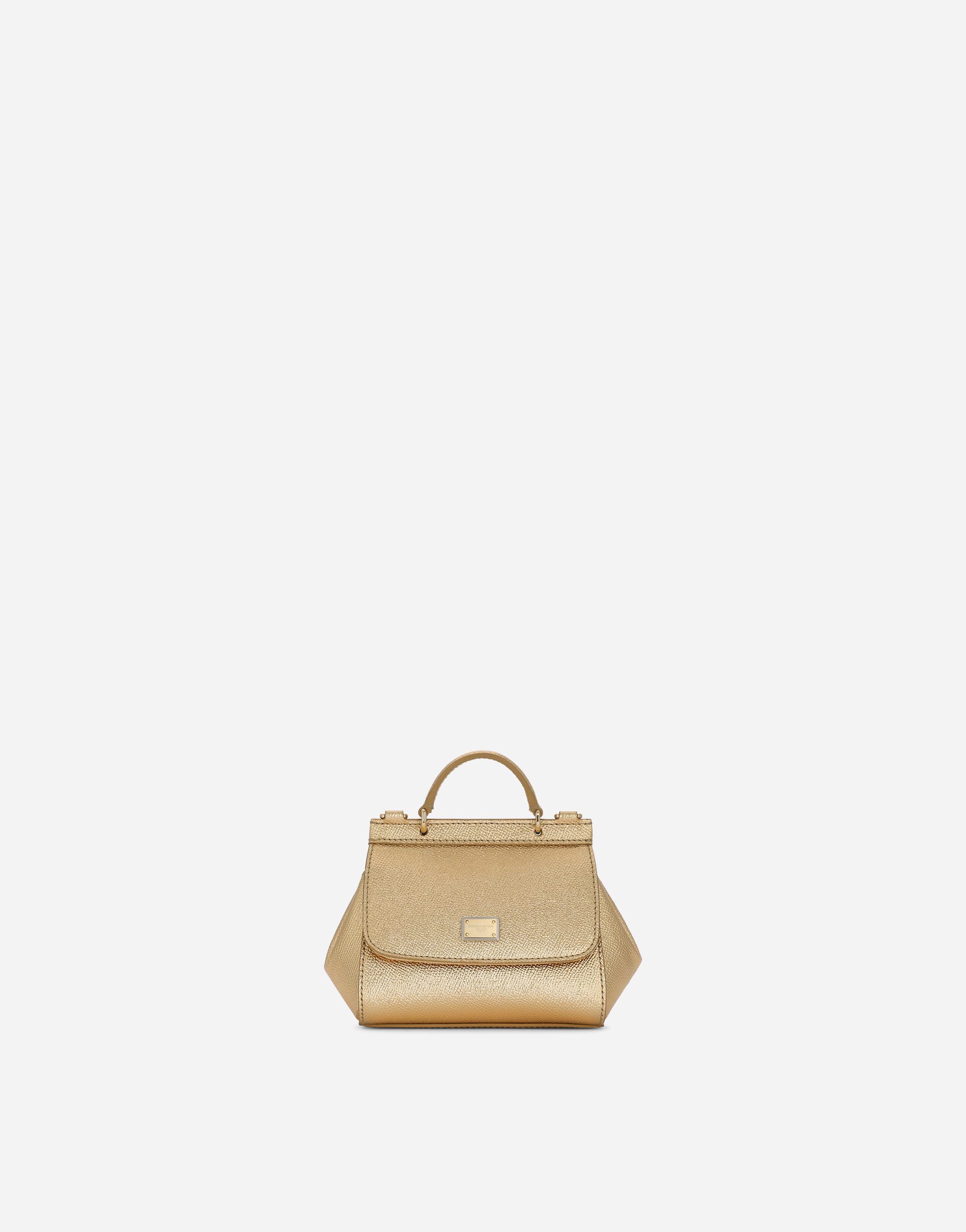 Sicily mini bag in Dauphine leather in Gold