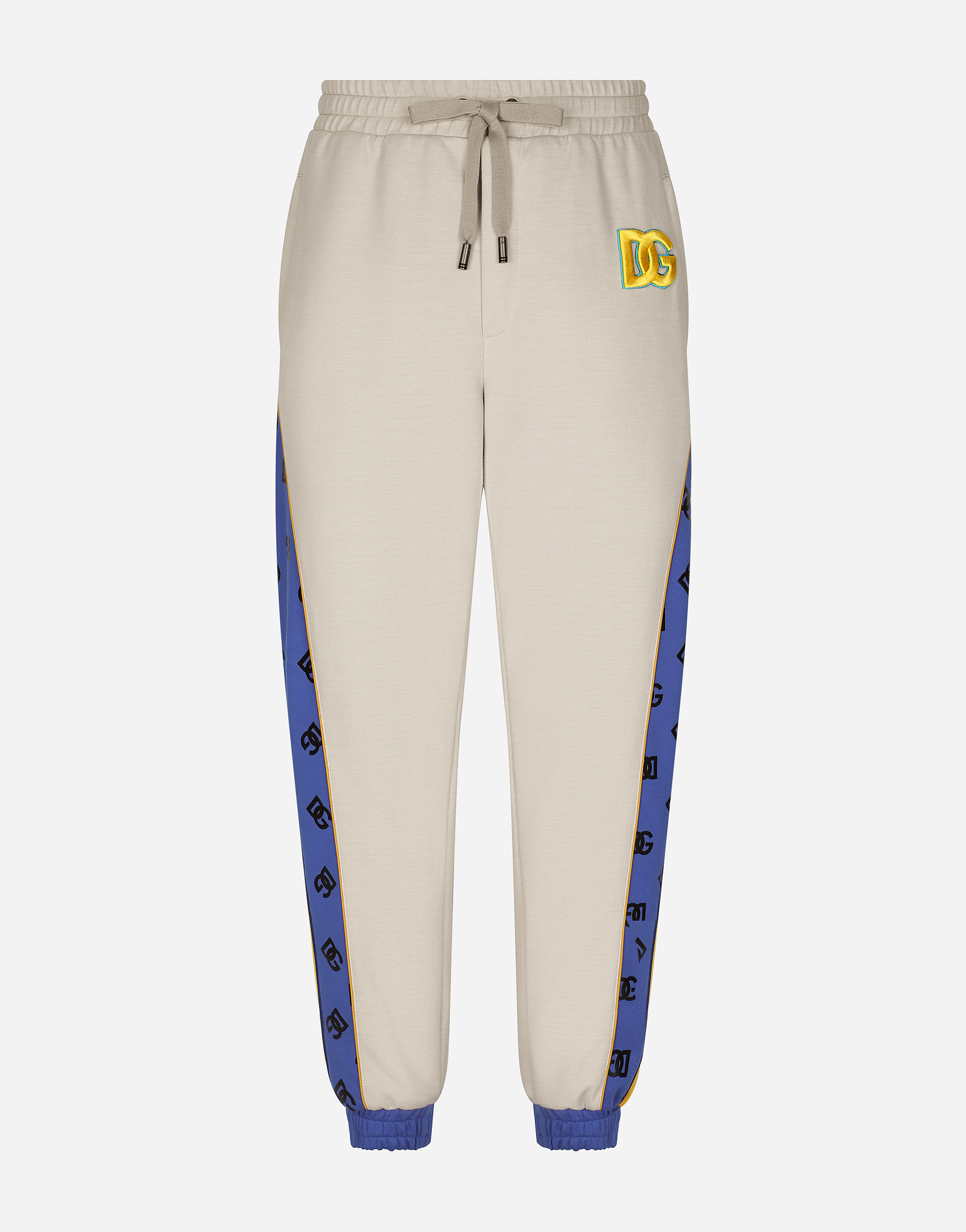 Dolce & Gabbana Jogging Pants With Embroidered Dg Patch And Print In Combined Colour