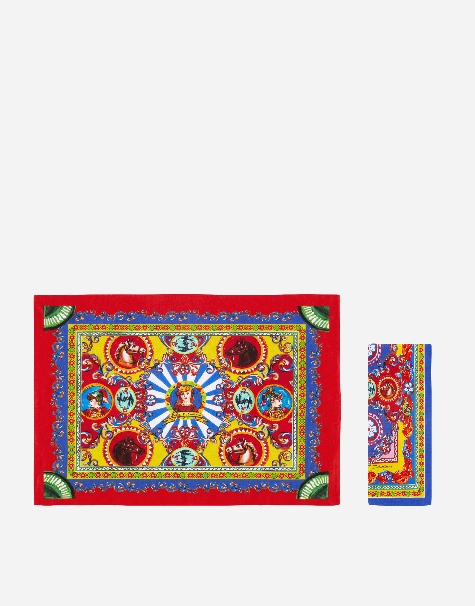 Set Linen Placemat and Napkin in Multicolor