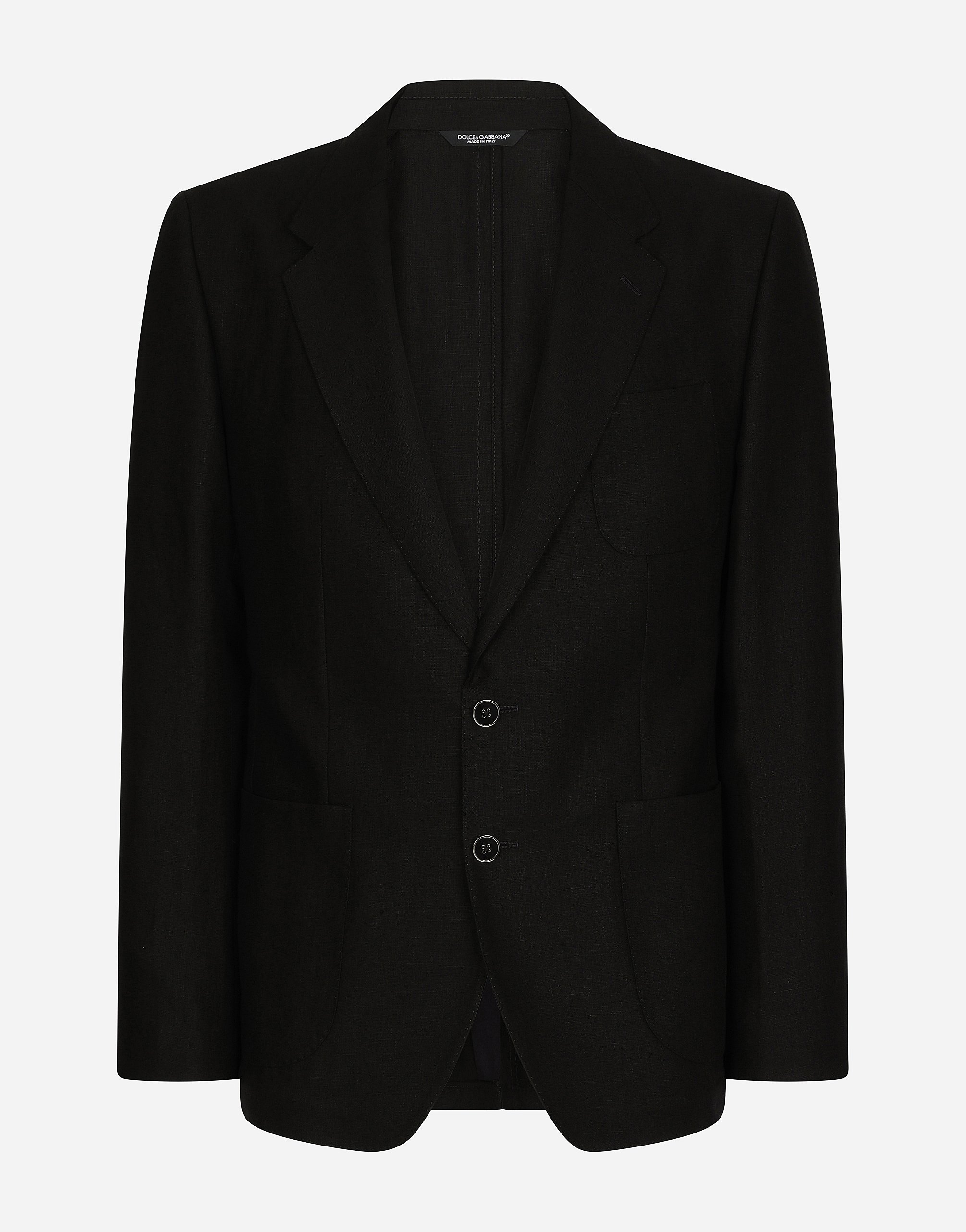 Deconstructed linen jacket in Black