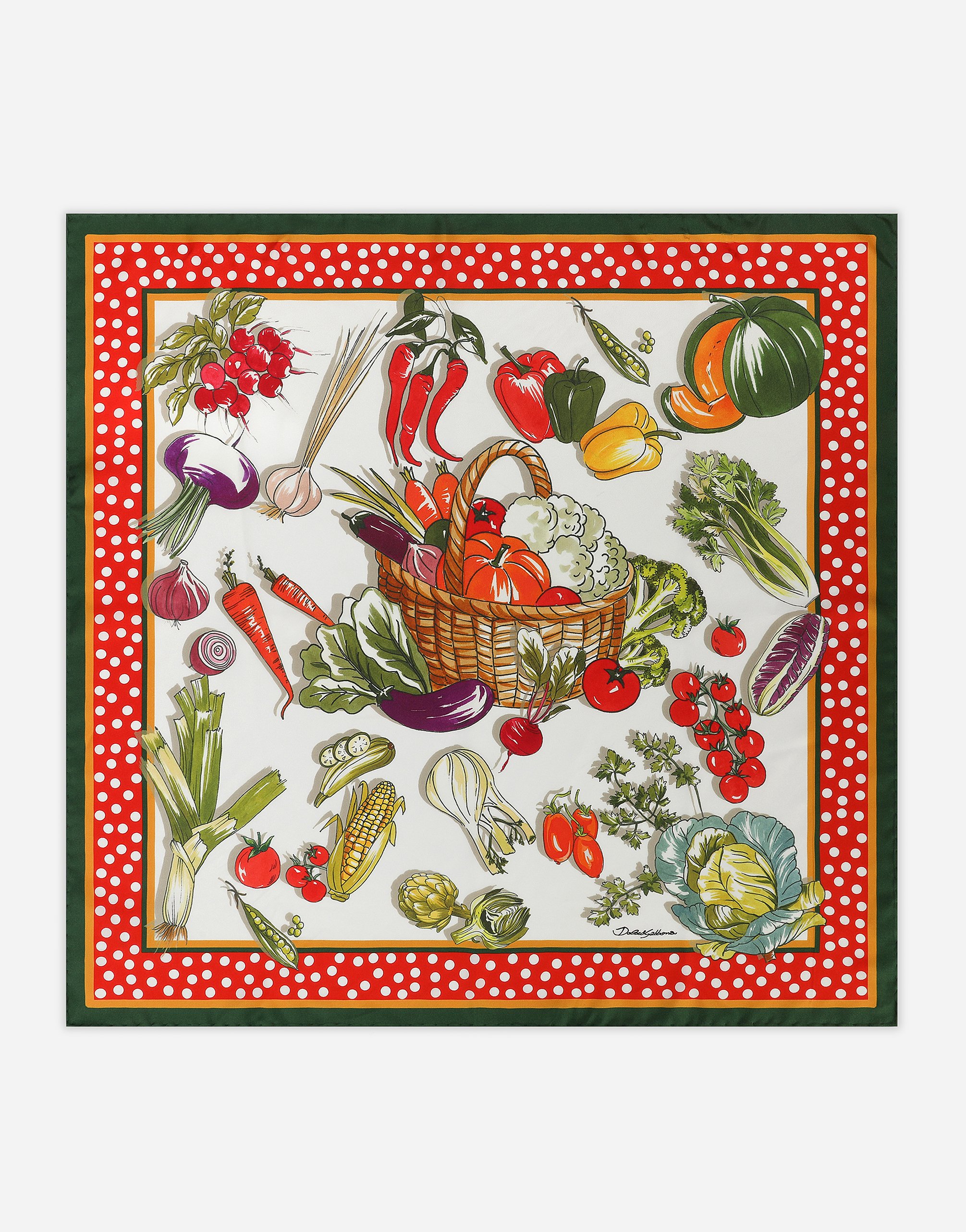 Citrus-print twill scarf (70 x 70) in Multicolor