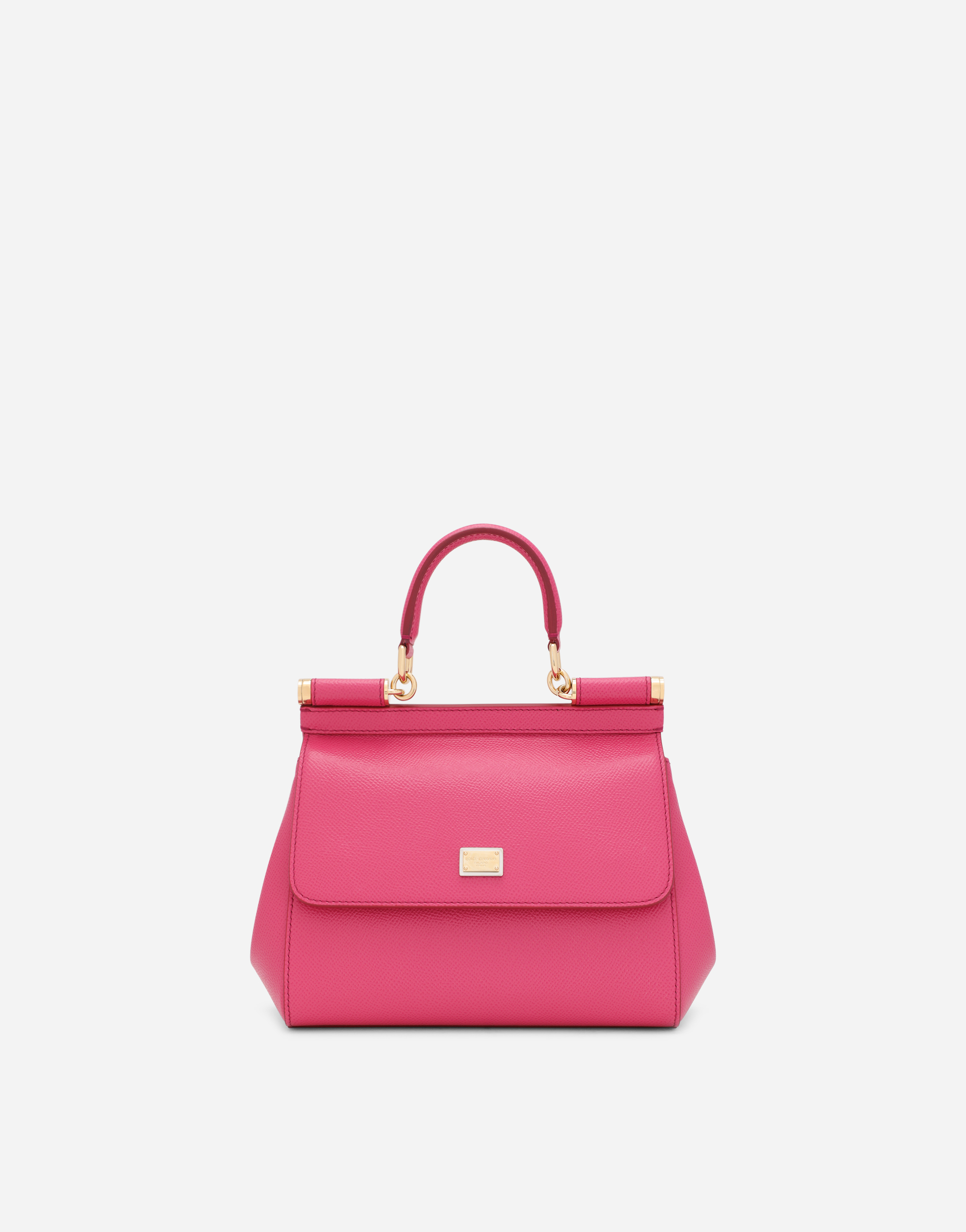 Small Sicily bag in dauphine calfskin in Pink
