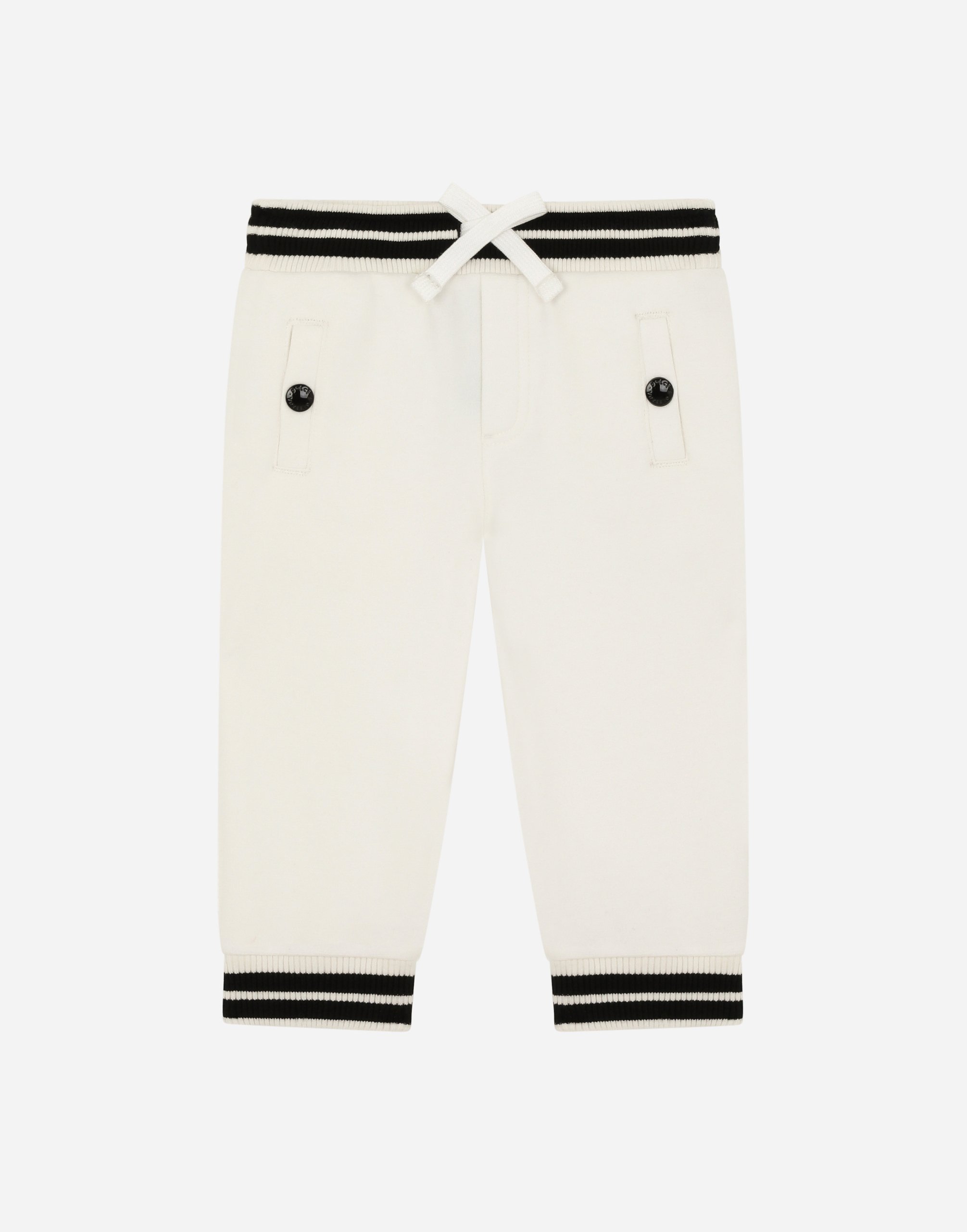 Jersey jogging pants with DG logo patch in White