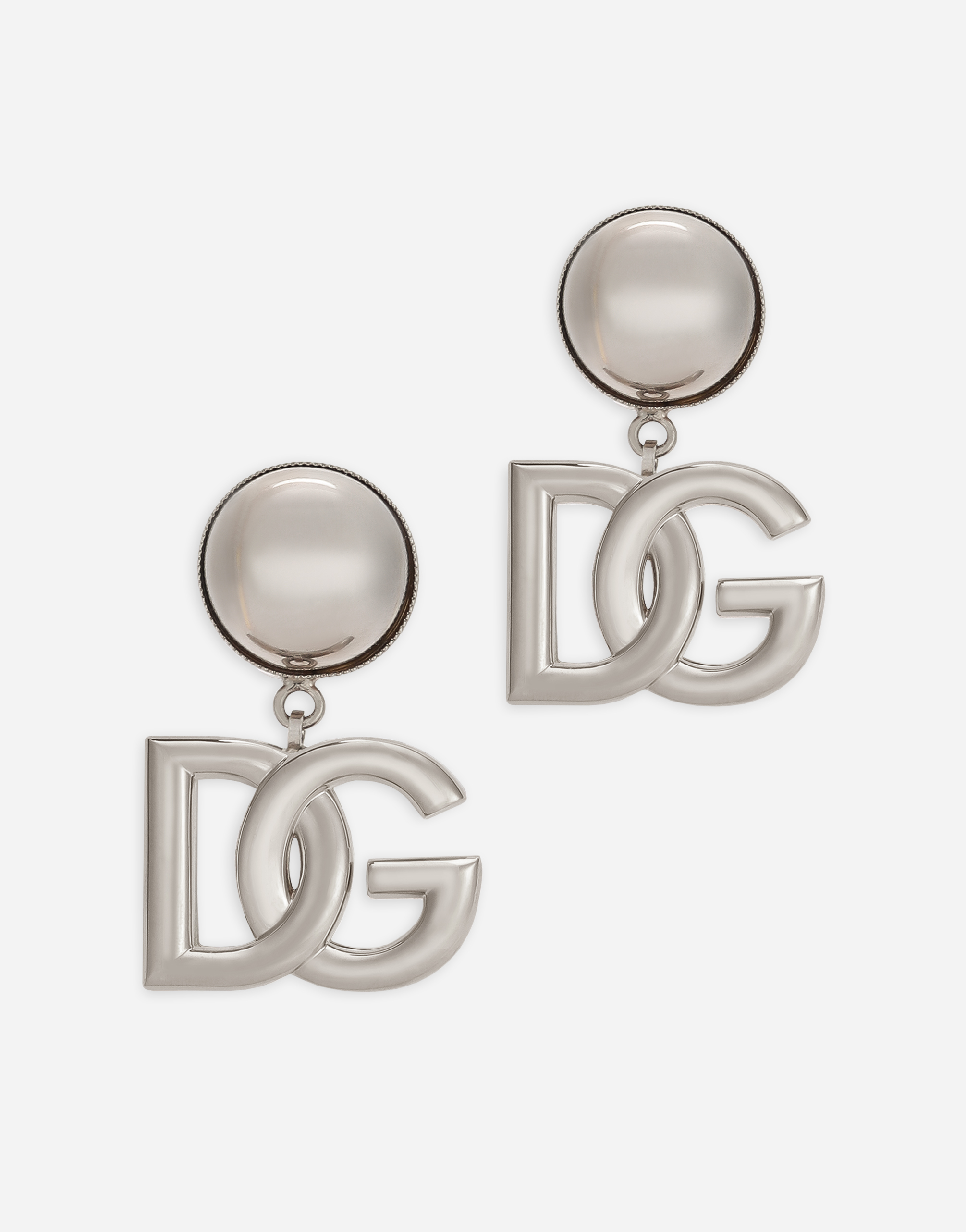 KIM DOLCE&GABBANA Clip-on earrings with DG logo in Silver