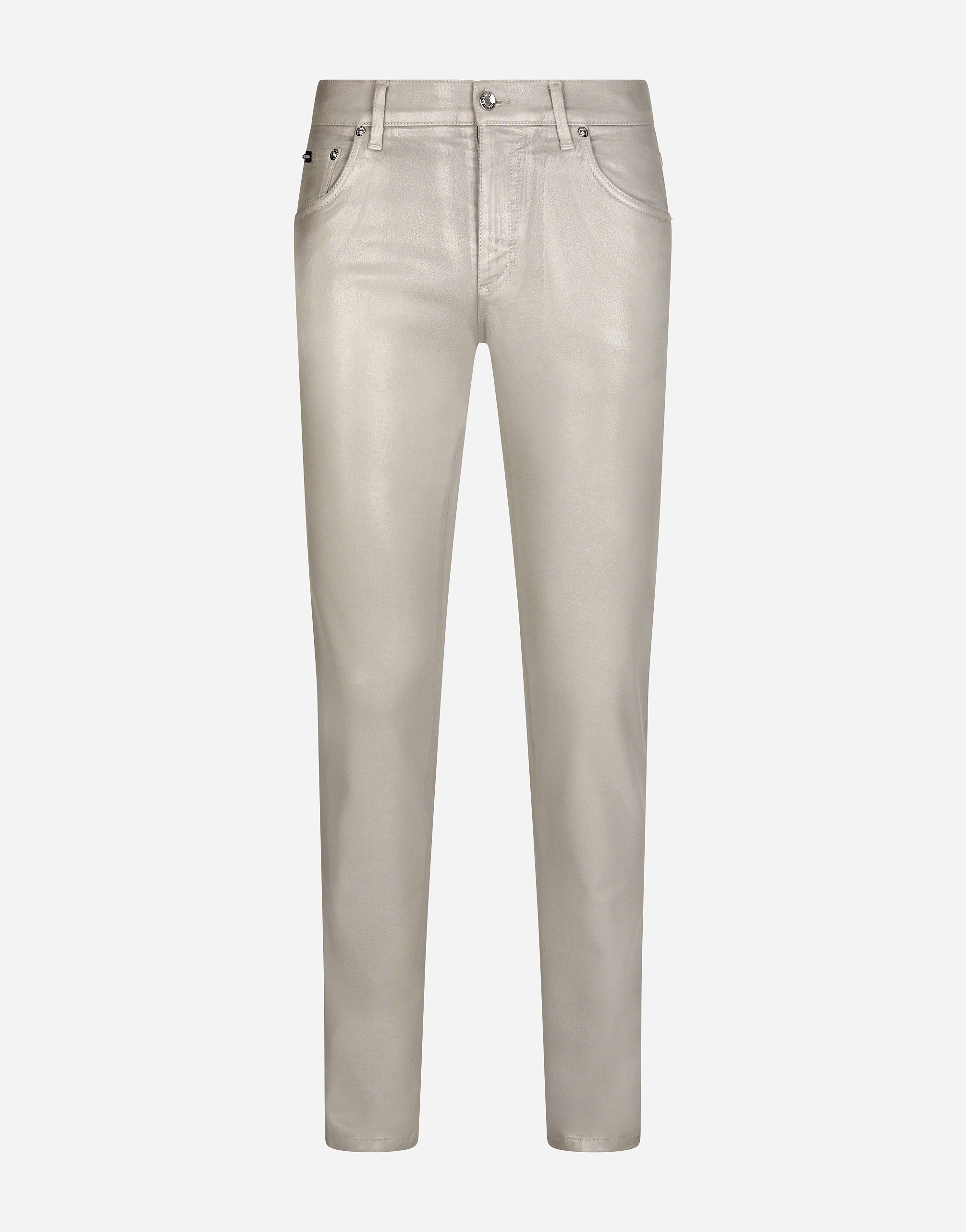 Slim-fit coated gray stretch jeans in Multicolor