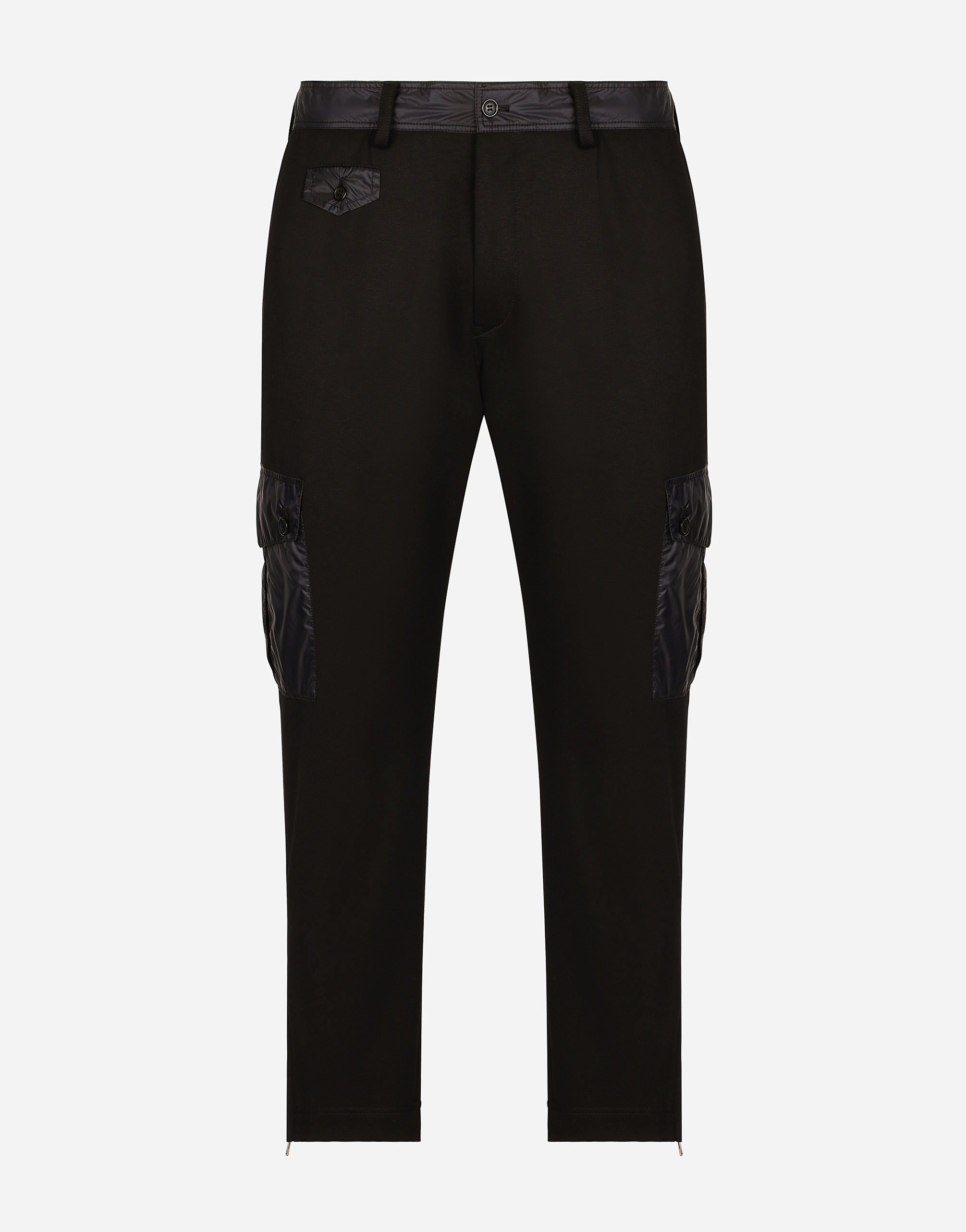 Stretch technical fabric cargo pants in Black