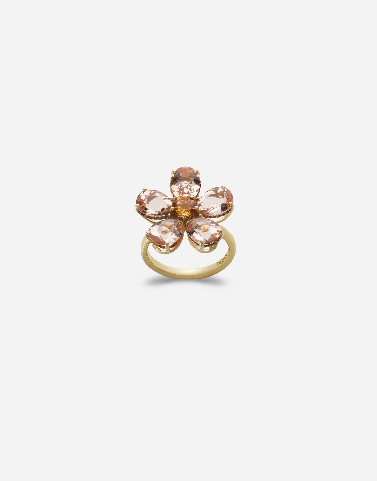 Yellow gold ring with flower in Gold