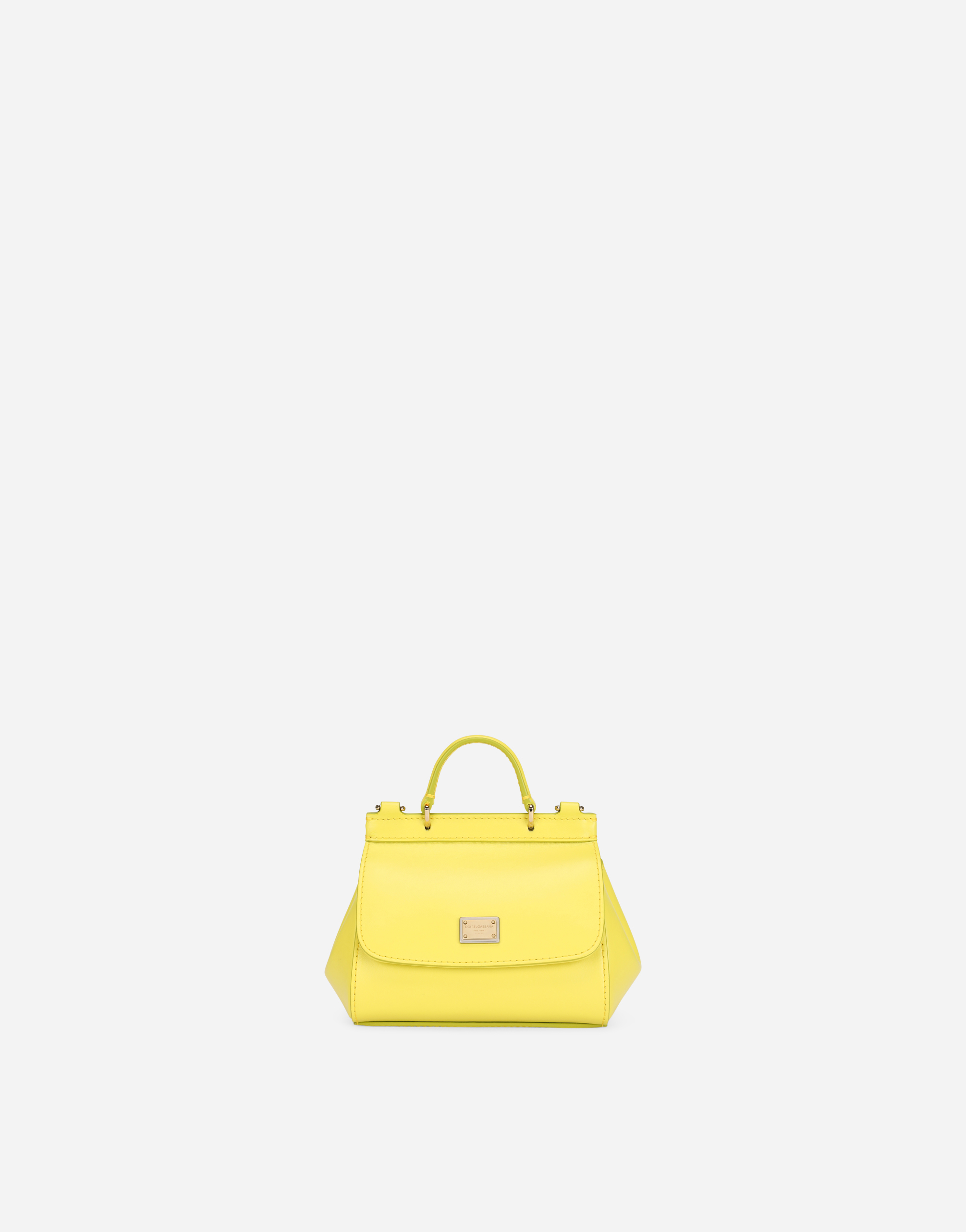 Sicily mini bag in plain calfskin in Yellow
