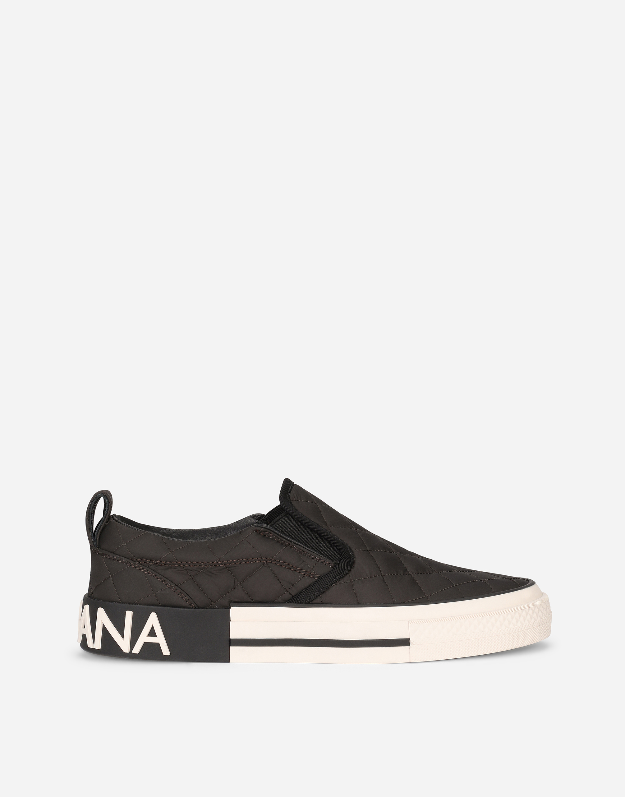 Quilted nylon Custom 2.Zero slip-on sneakers in Black